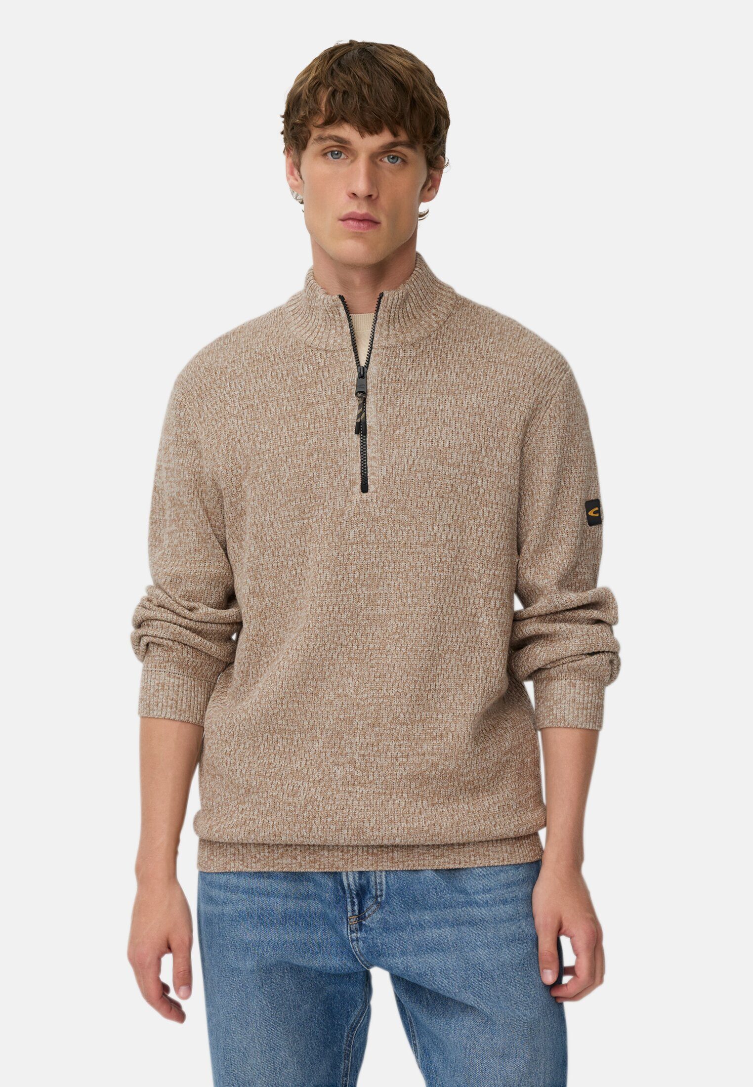 camel active Troyer mit melierter Struktur Langarm Troyer (1-tlg) Markenlab günstig online kaufen