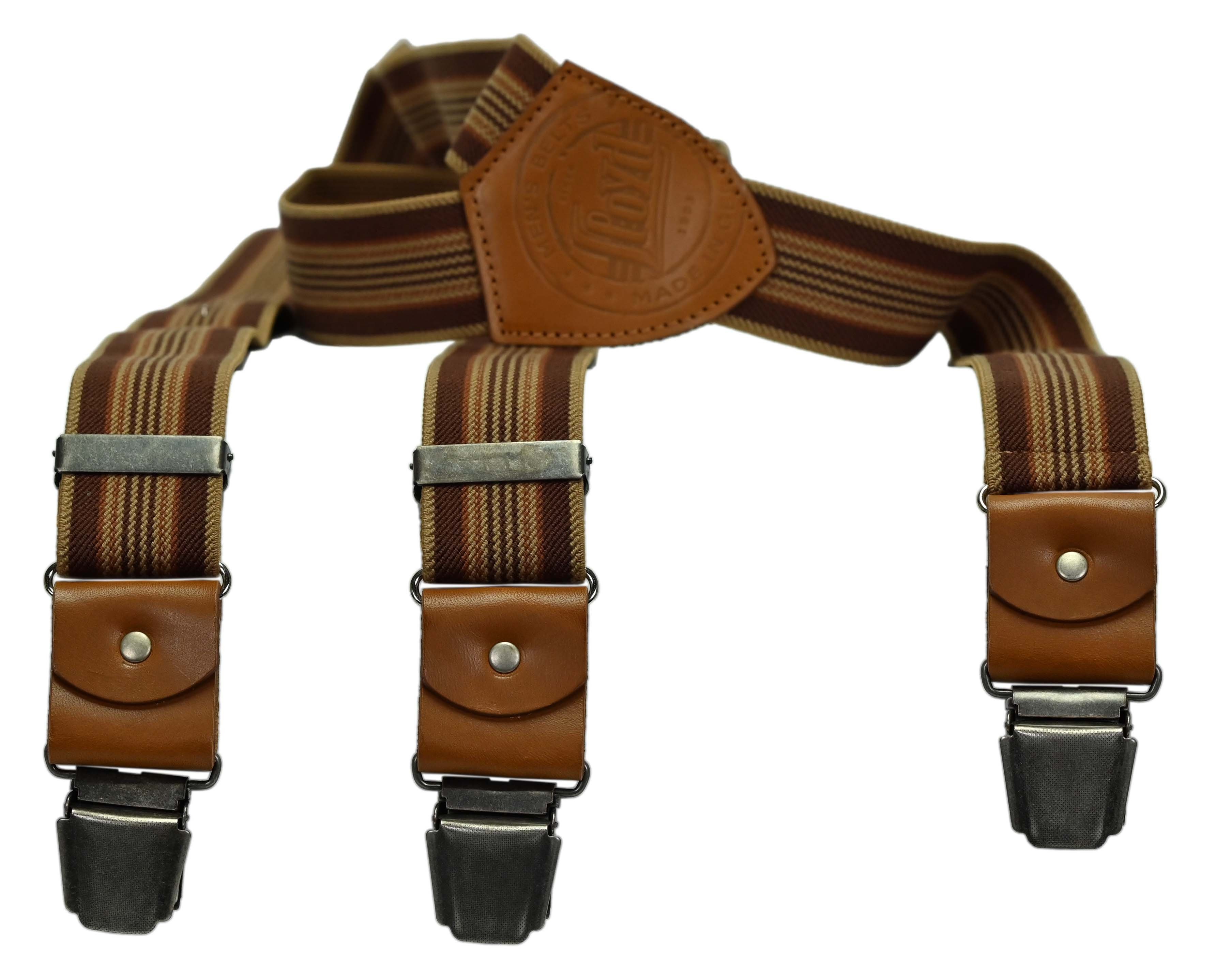 LLOYD Men’s Belts Hosenträger LLOYD-Hosenträger 35 mm Lederrückenteil und Casual-Clips brandy