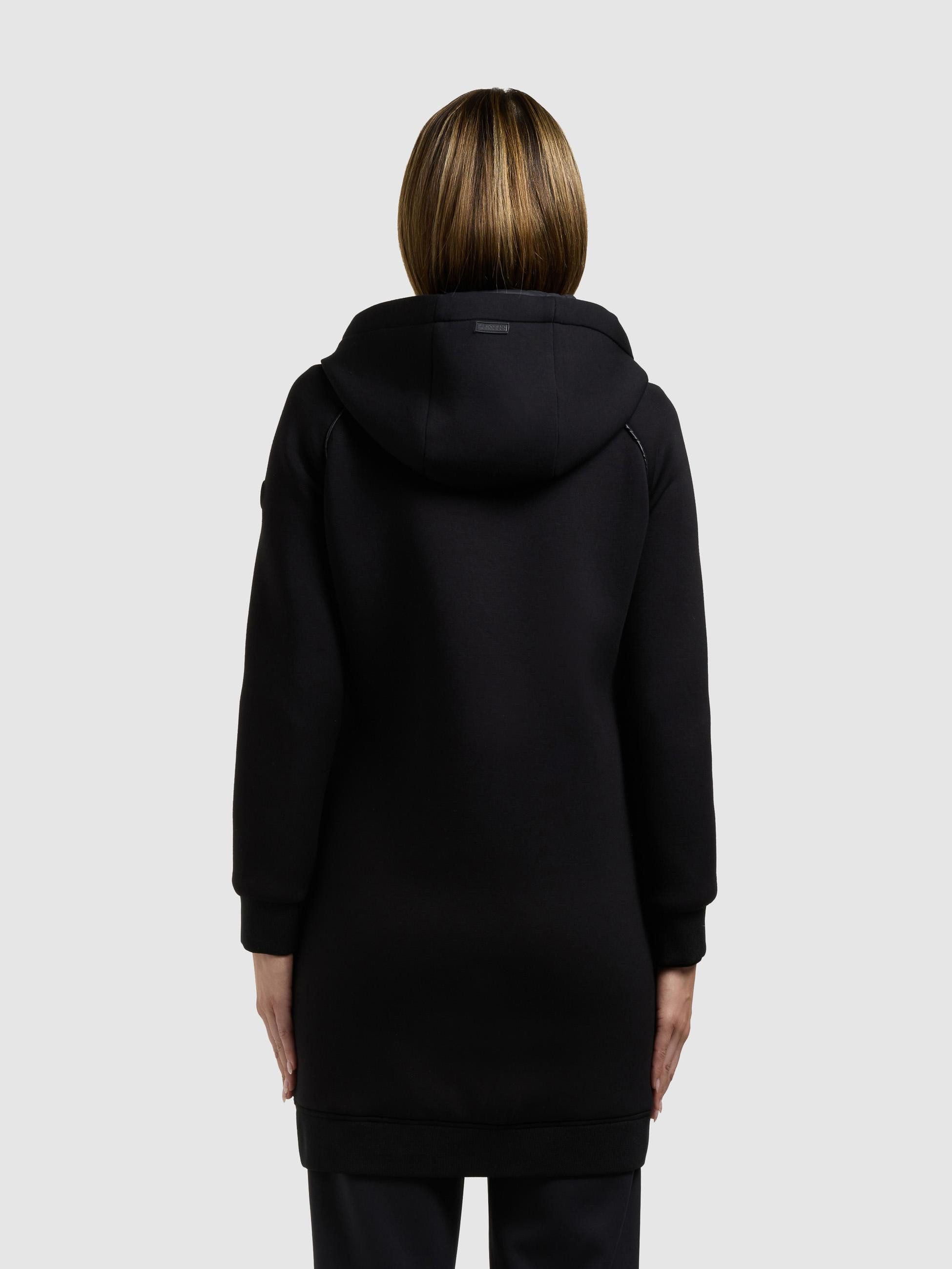 khujo Kurzmantel Nora Materialmix-Mantel mit abnehmbarer kapuze