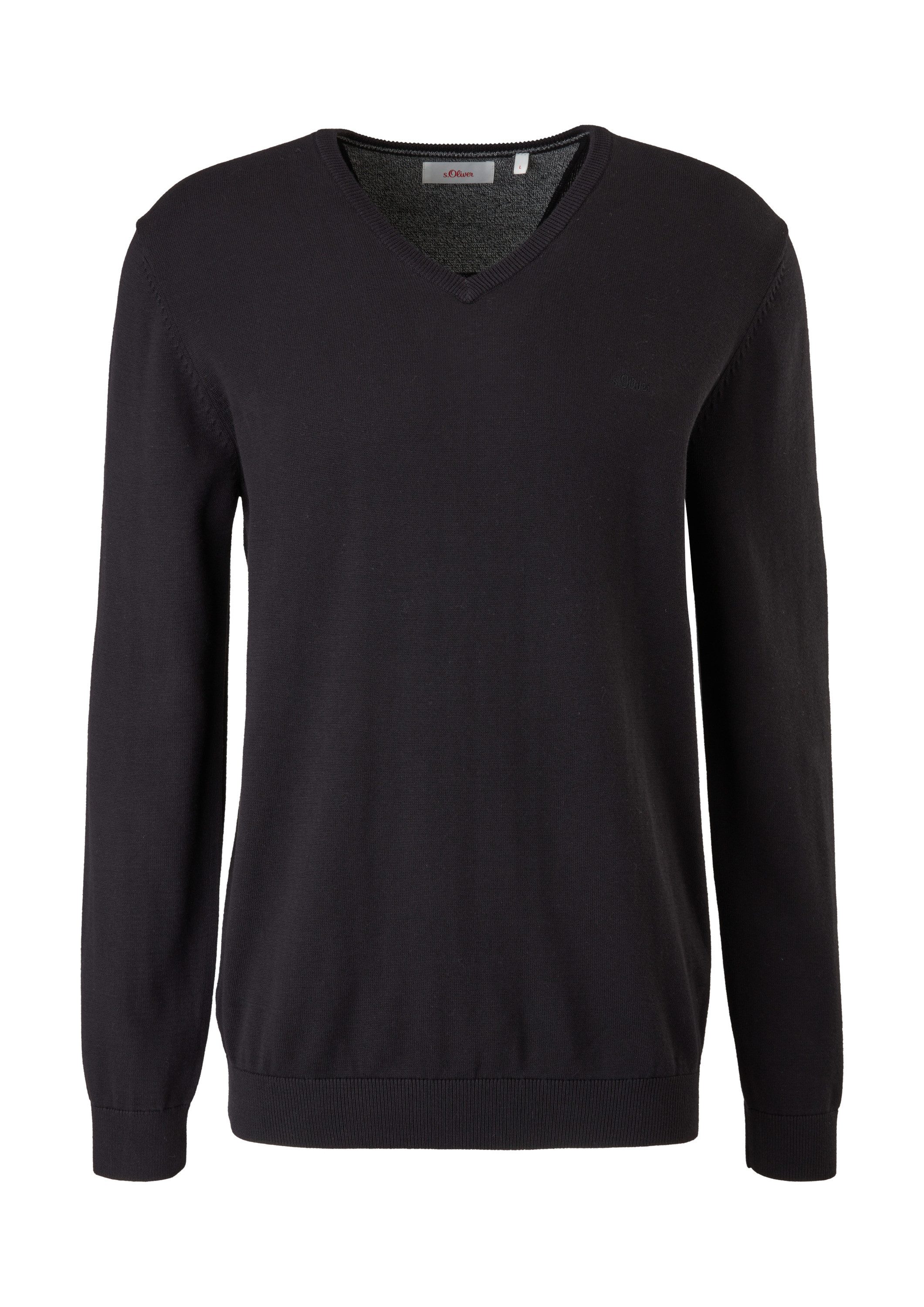 s.Oliver Longpullover Strickpullover Feinstrickpulli mit V-Ausschnitt günstig online kaufen