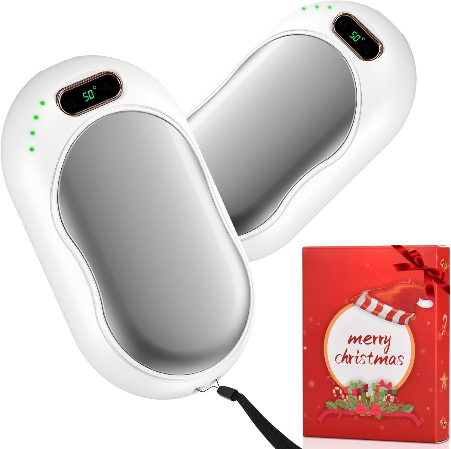 LIUWID Handwärmer Elektrischer Handwärmer magnetisch 5000mAh USB-C 2er Set 3 Stufen, 2er Set magnetische Handwärmer wiederaufladbar USB-C kompakt, 2 Handwärmer magnetisch 5000mAh USB-C wiederaufladbar Set, Magnetisch trennbar 3 Heizstufen USB-C kompakt wiederaufladbar