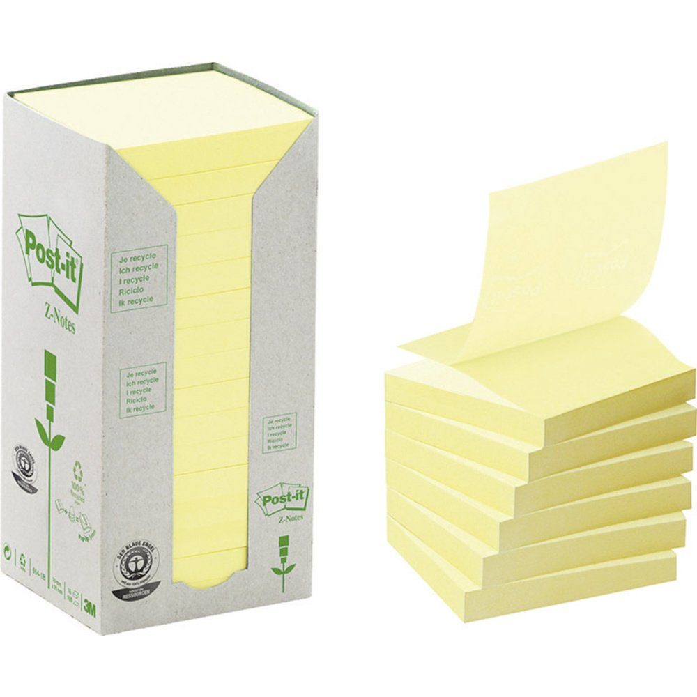 Haftnotizblock Post-it Haftnotiz 7100172251 76 mm x 76 mm Gelb 1600 Blatt