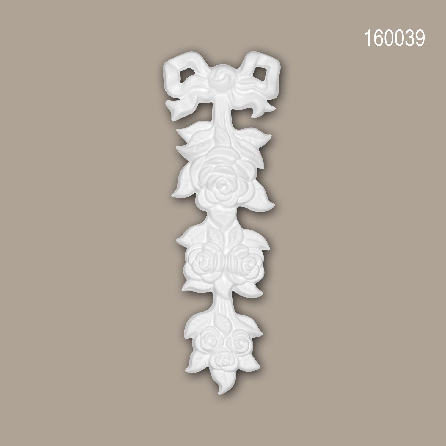 Ornament), vorgrundiert, Rokoko weiß, Dekor Wanddekoobjekt (Zierelement, / Stuckdekor, St., 160039 Verzierung, 1 Profhome Stil: Barock Schmuckelement,