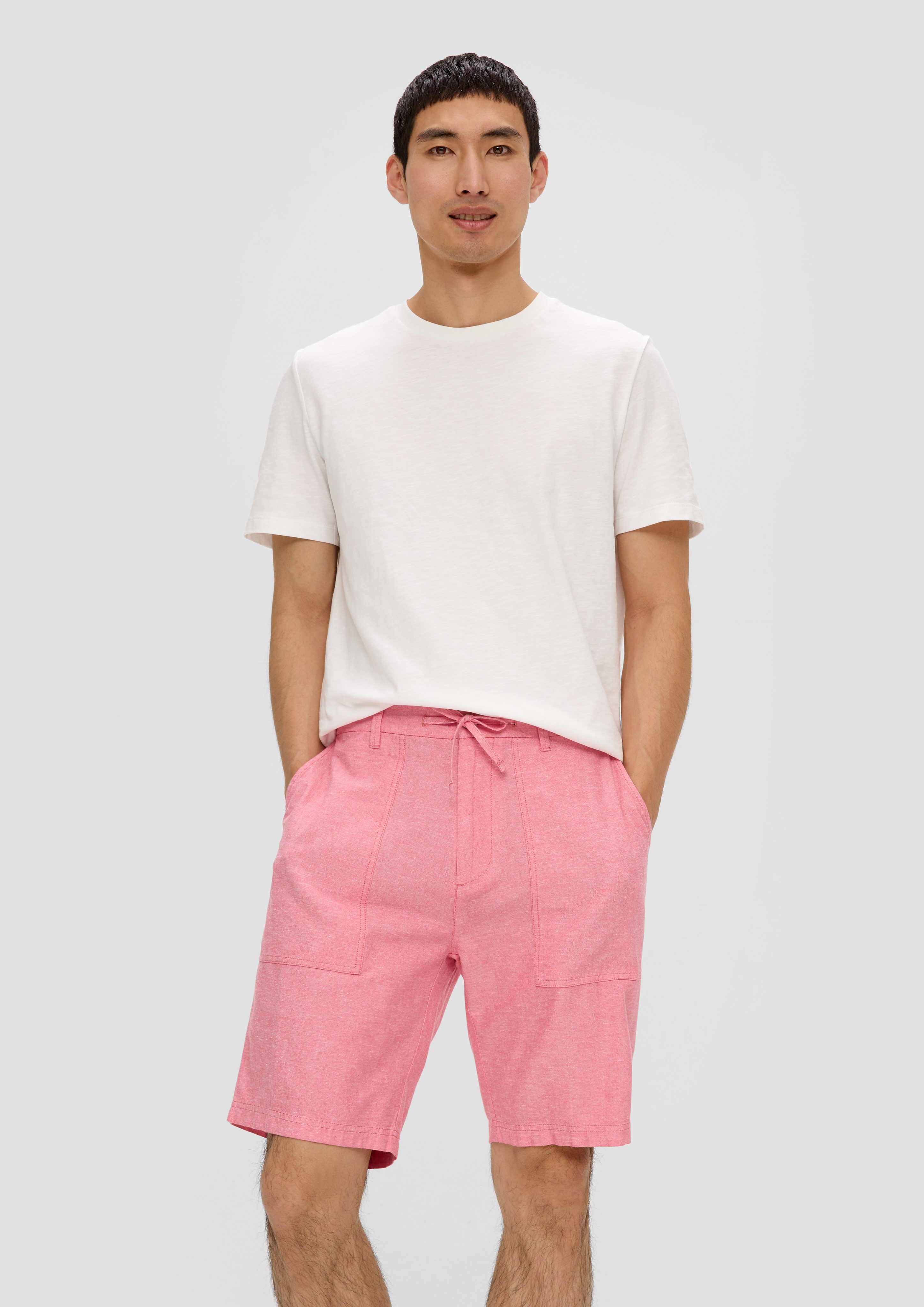 s.Oliver Bermudas Chino-Shorts aus Leinenmix mit günstig online kaufen