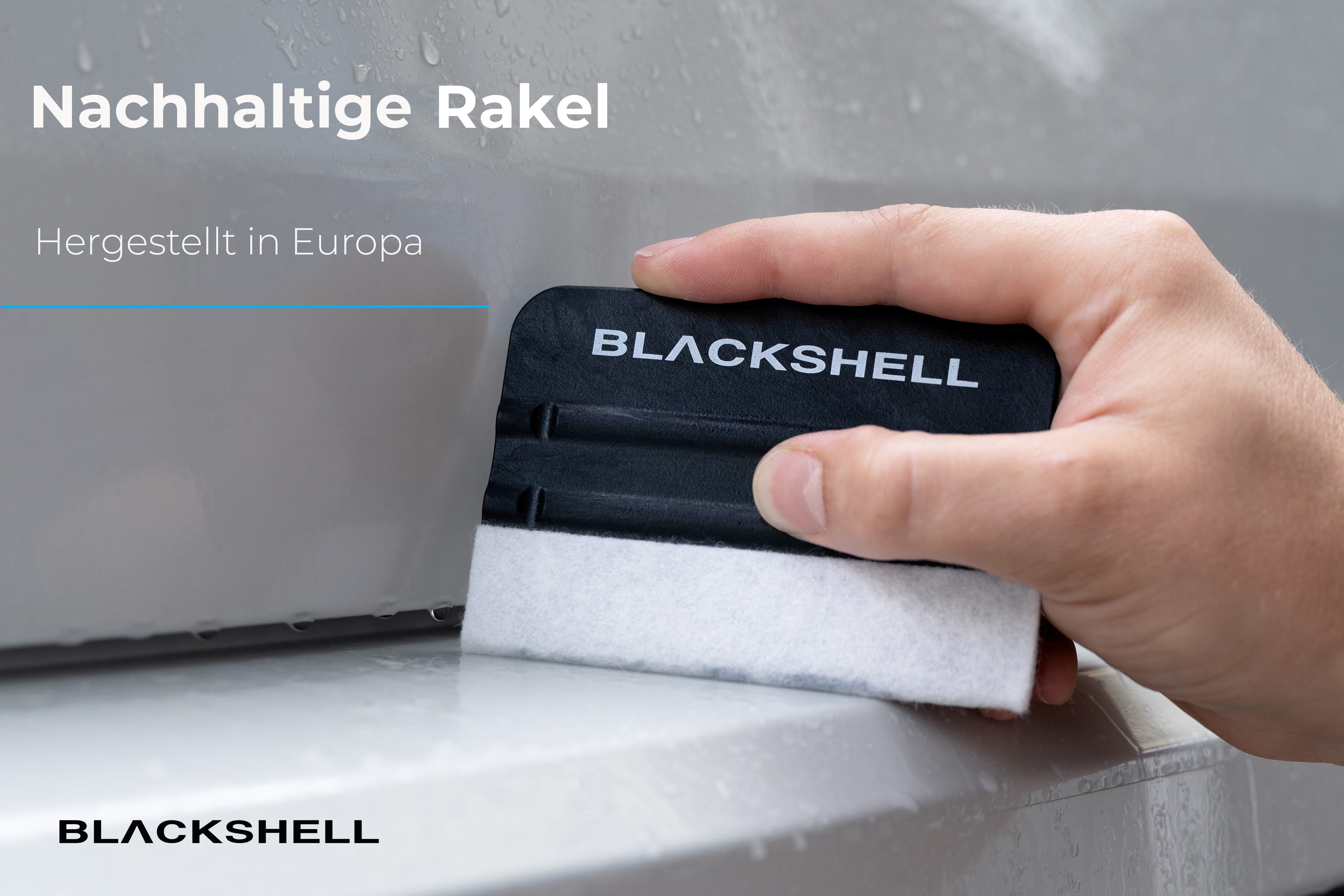 Blackshell Montagewerkzeug Profi Rakel zum Verkleben von Folien, (1-tlg), Anti-Kratz-Beschichtung durch Naturwolle – Bild 3 von 4