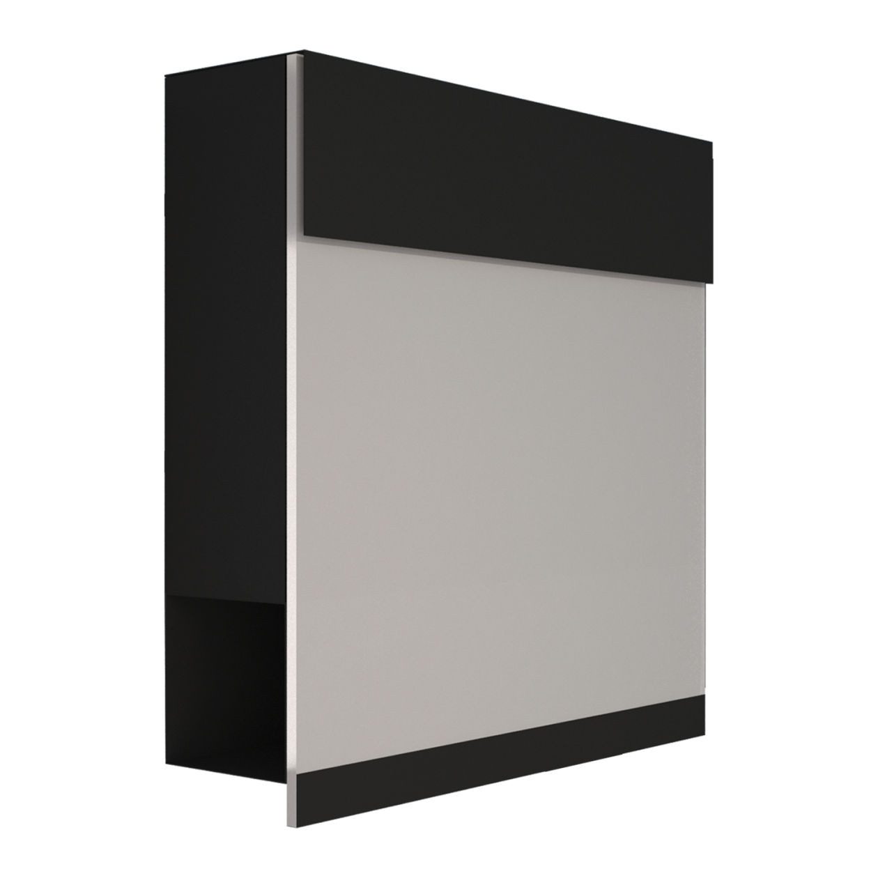 Bravios Wandbriefkasten Wandbriefkasten Manhattan Special White in Schwarz mit Weißer Acrylpla