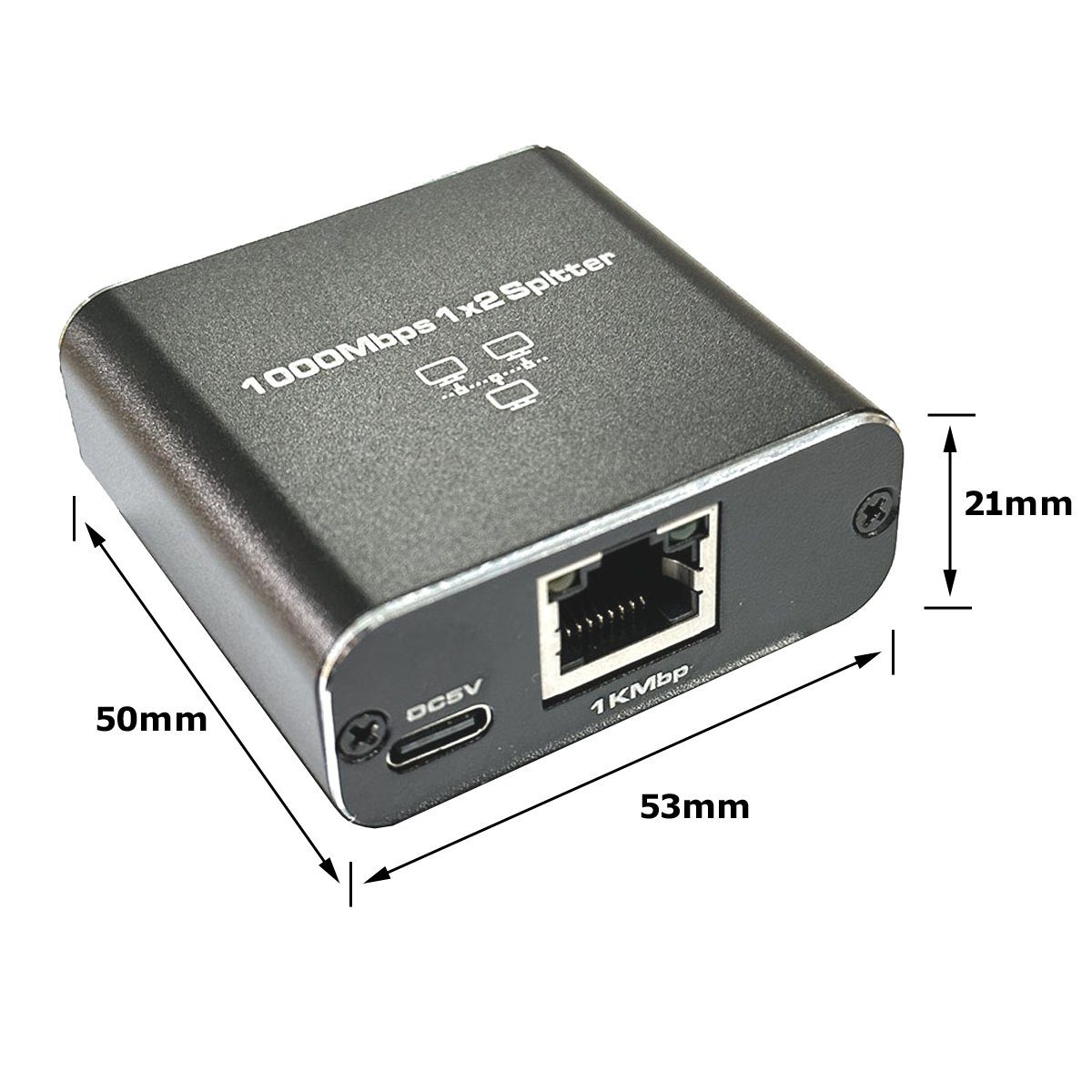 Bolwins Splitter B19C RJ45 Ethernet Splitter 1:2 LAN Adapter Verteiler für Netzwerk PC, RJ45 LAN Splitter, Plug & Play, für CAT5/CAT6 – Bild 5 von 5