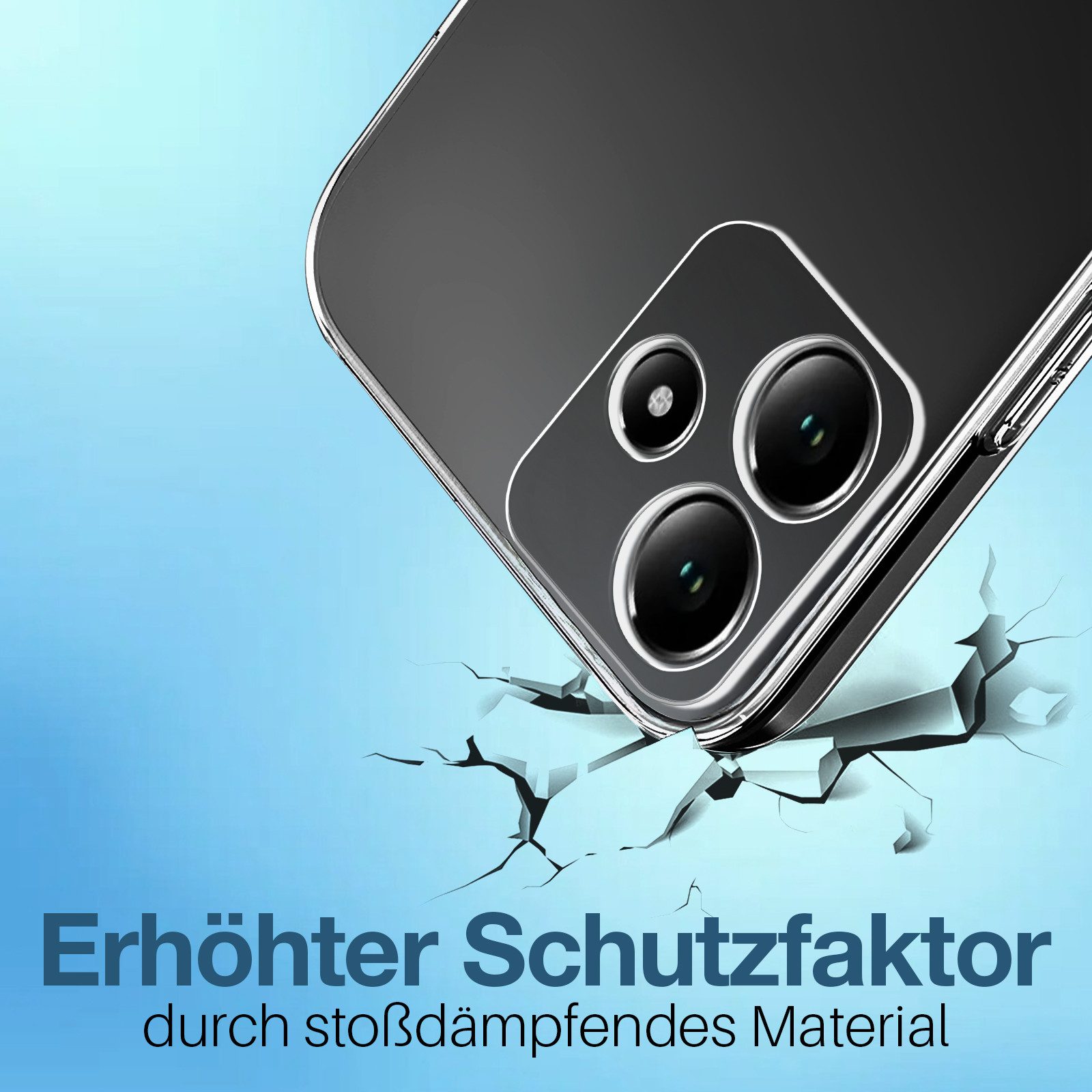 Tec-Expert Handyhülle Handy Hülle Cover für Xiaomi Redmi 13 6.79 Zoll, 6.79", Slim Case Bumper Schutzhülle Transparent