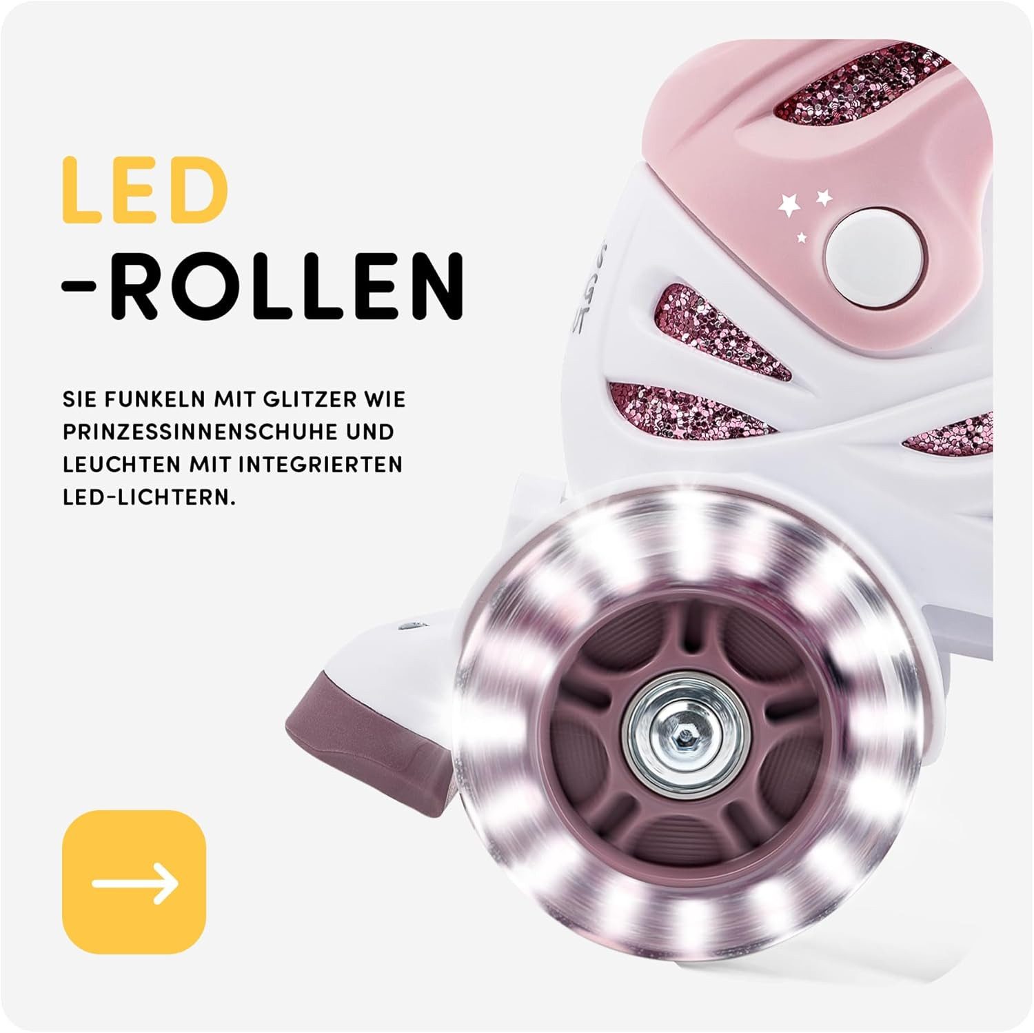 Cariboo Rollschuhe Kinder-Inliner CARIBOO BALLERINA Inline skates verstellbar LED