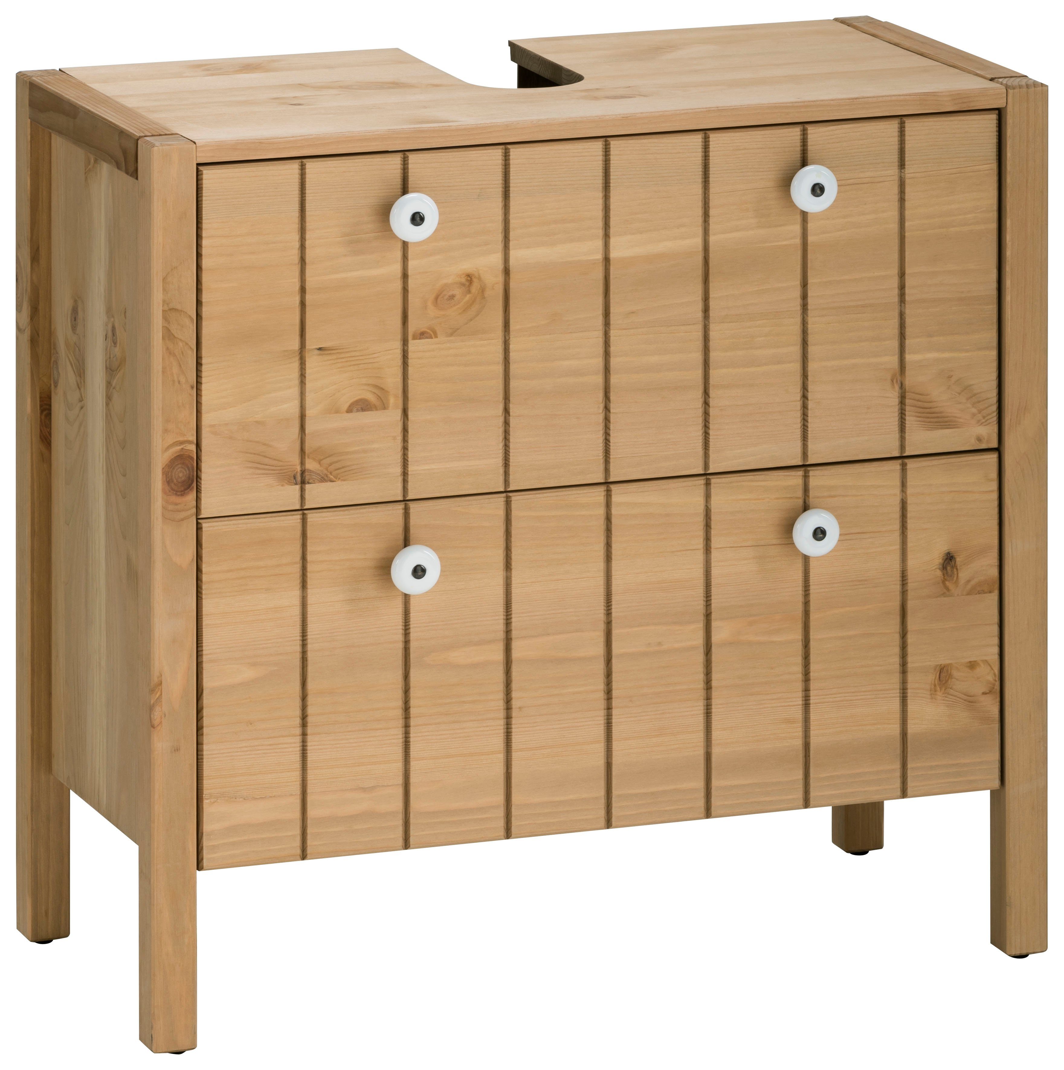 Home affaire Waschbeckenunterschrank Tina Badmöbel, Schrank, Breite 57 cm, Massivholz