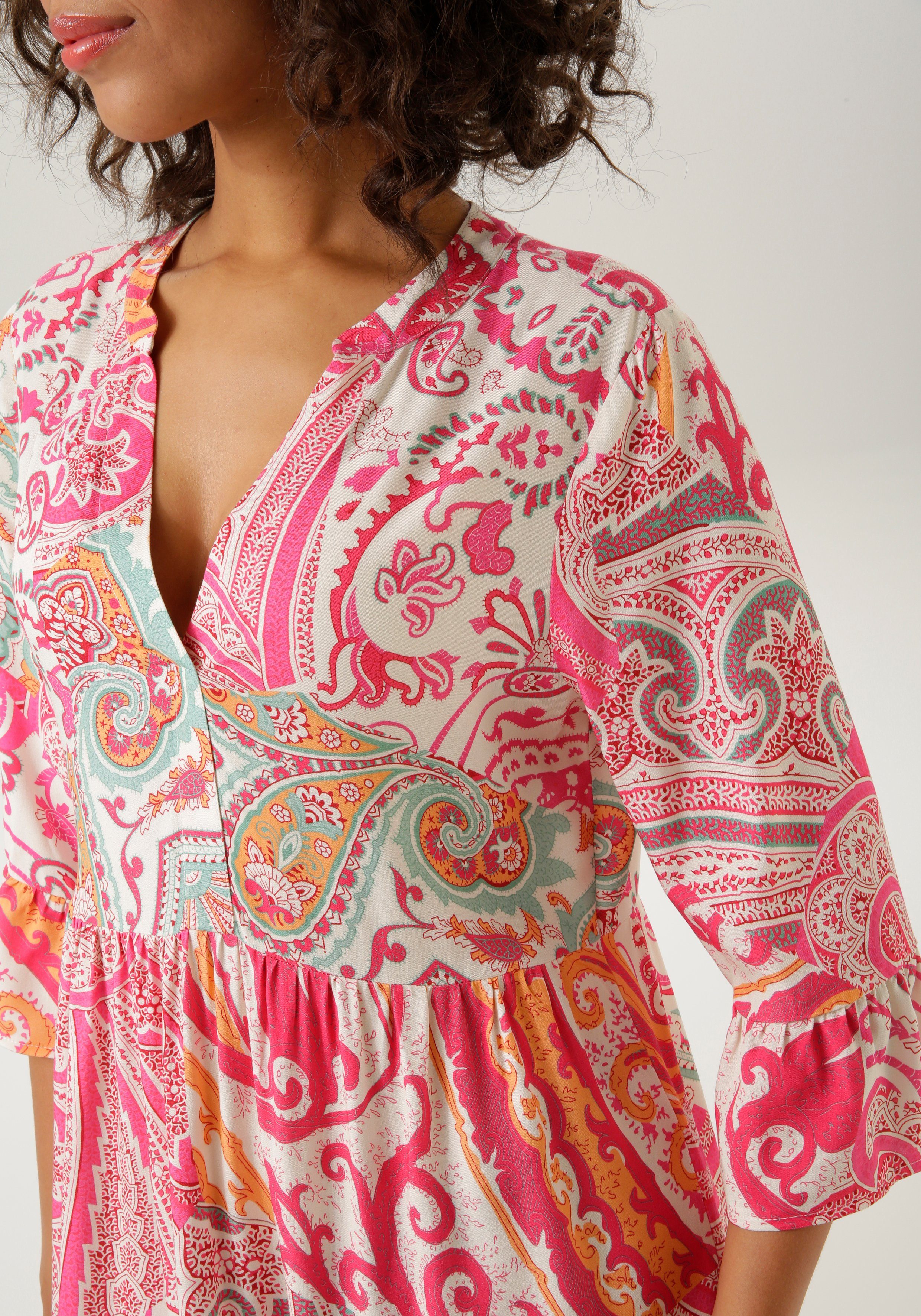 Aniston CASUAL Blusenkleid mit großflächigem Paisley-Druck