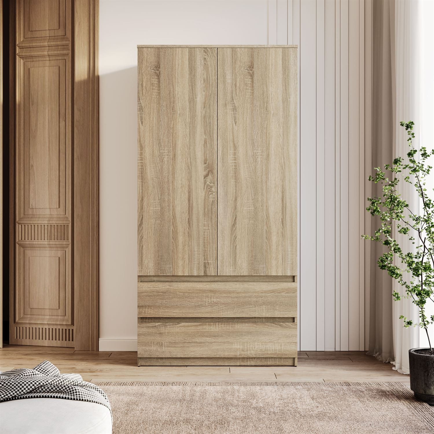 Lookway Kleiderschrank HANA SS-90 Zweitüriger Schrank Breite: 90 cm