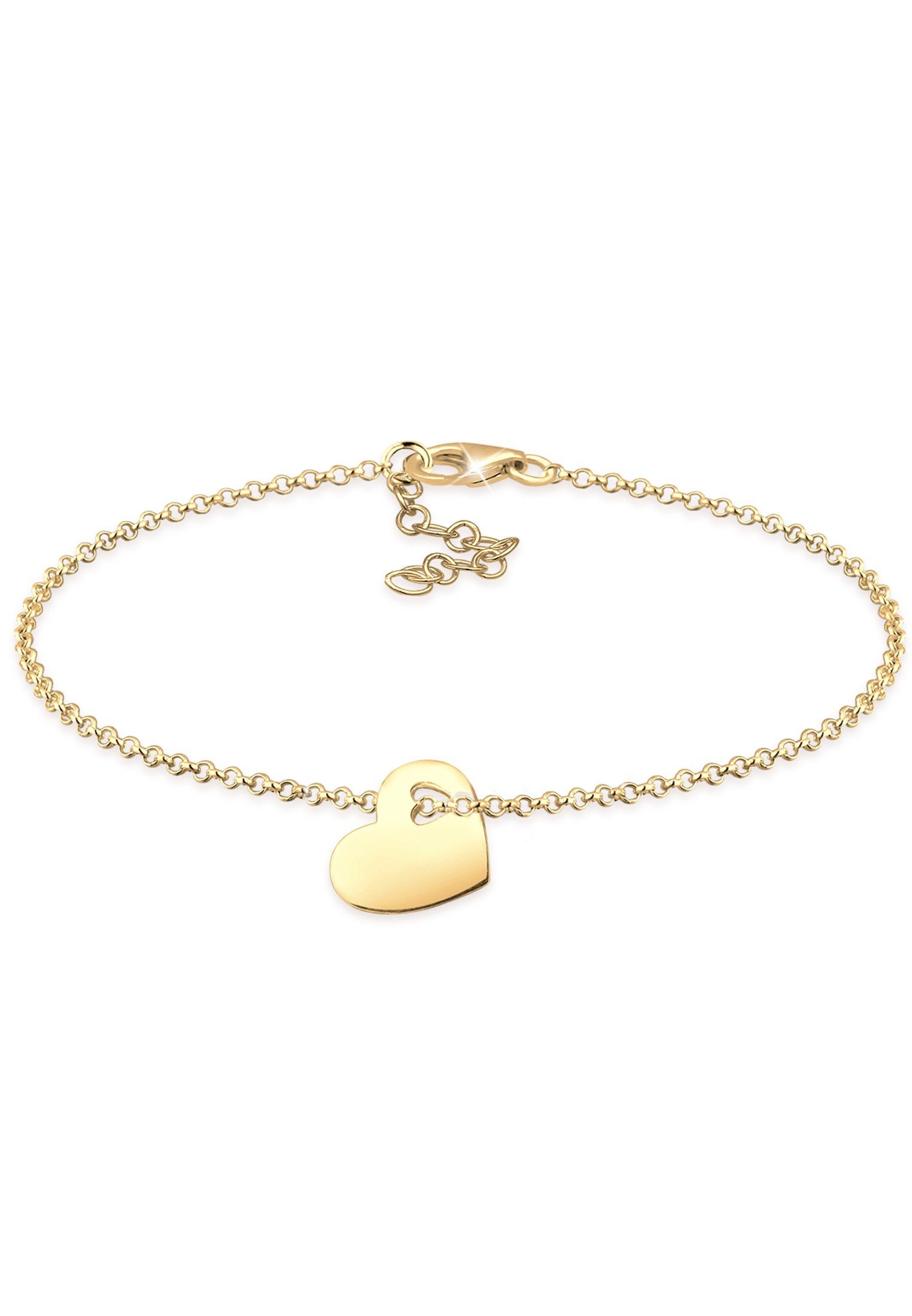 Elli Armband Herz Anhänger Symbol Liebe 925 Silber Gold