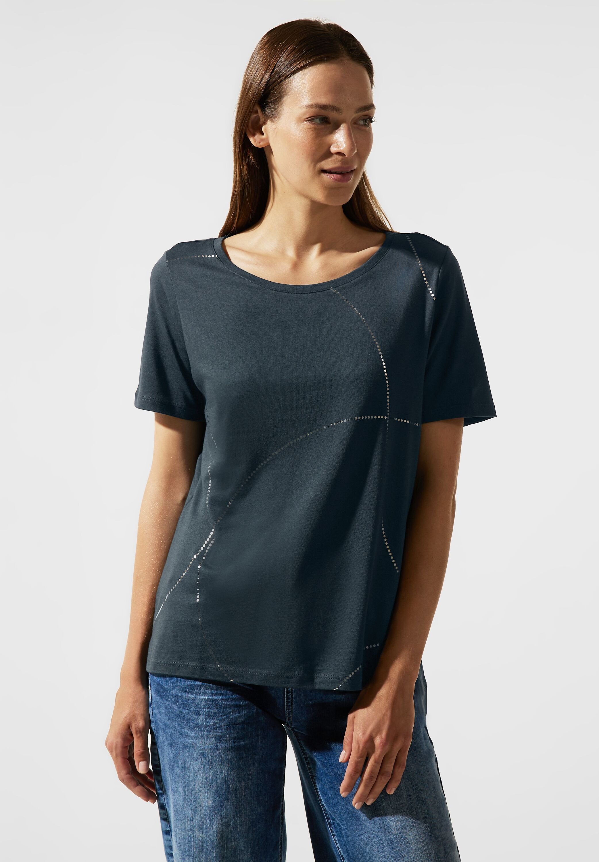 T-Shirt Folienprint Unifarbe, ONE STREET in