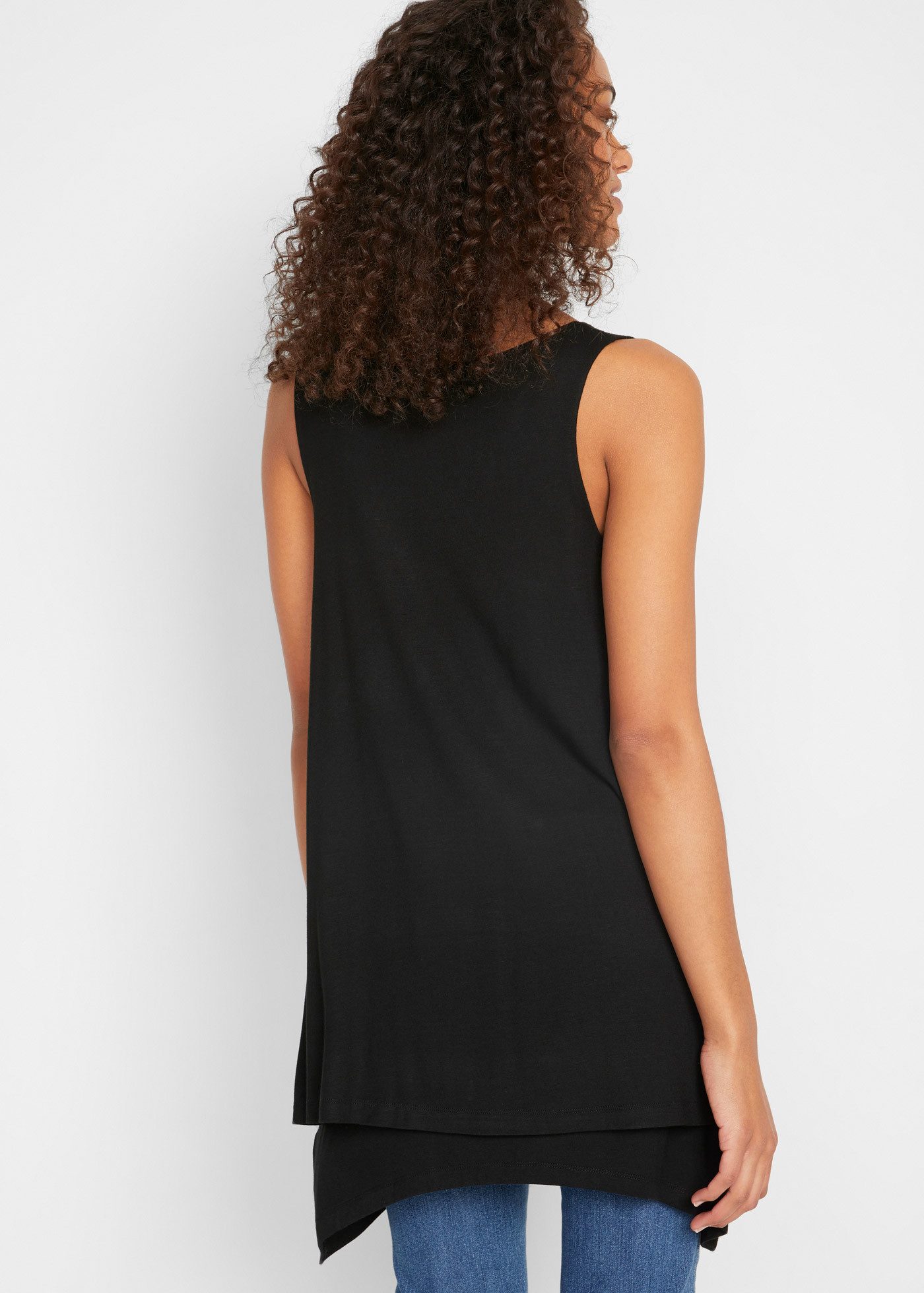 bonprix Longtop Doppellagiges Long-Top aus Viskose-Mix günstig online kaufen