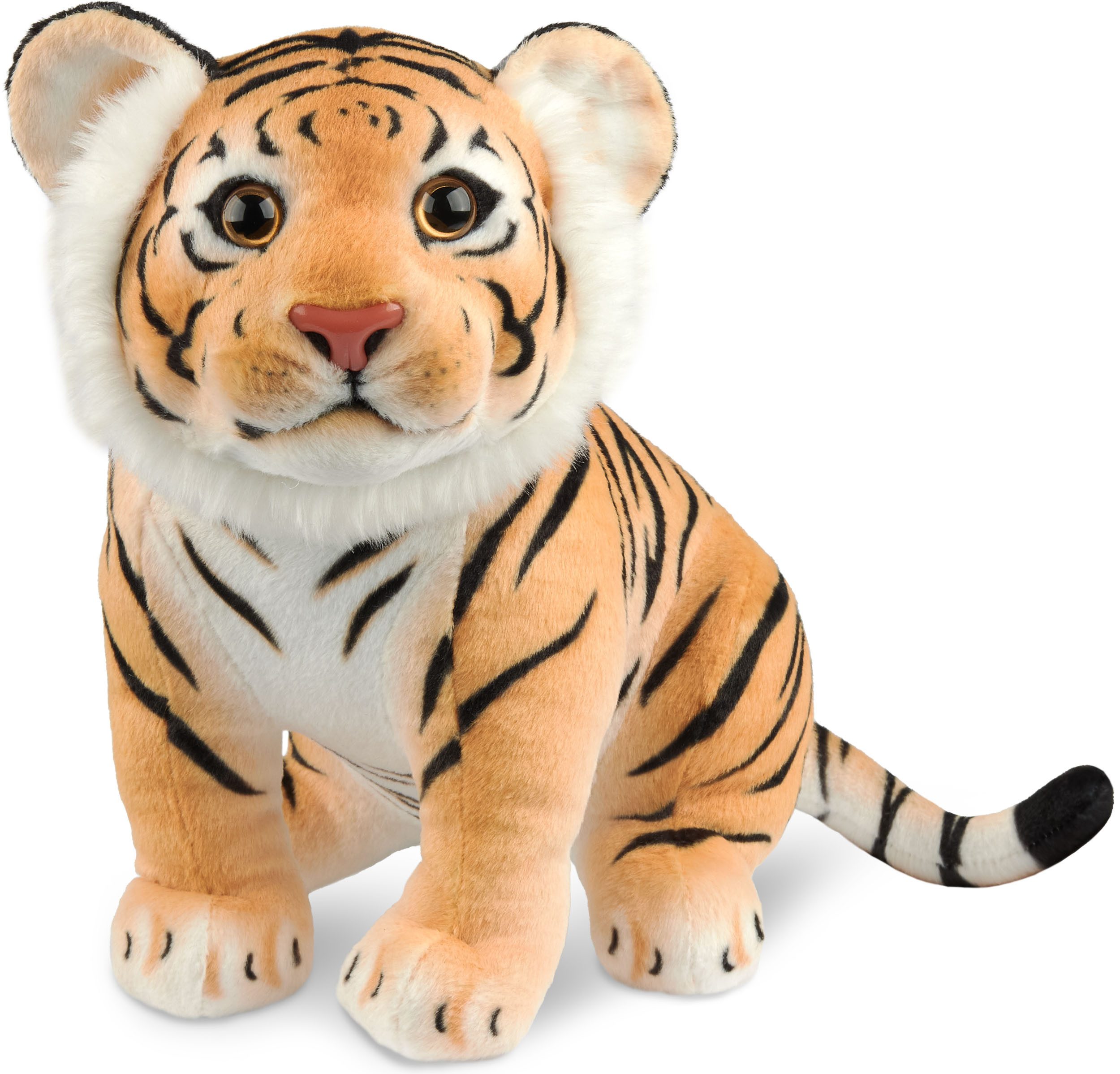 BRUBAKER Kuscheltier Tiger - 30 cm Stofftier - Baby Plüschtier (Raubkatze Sitzend, 1-St), Kinder Plüsch Spielzeug