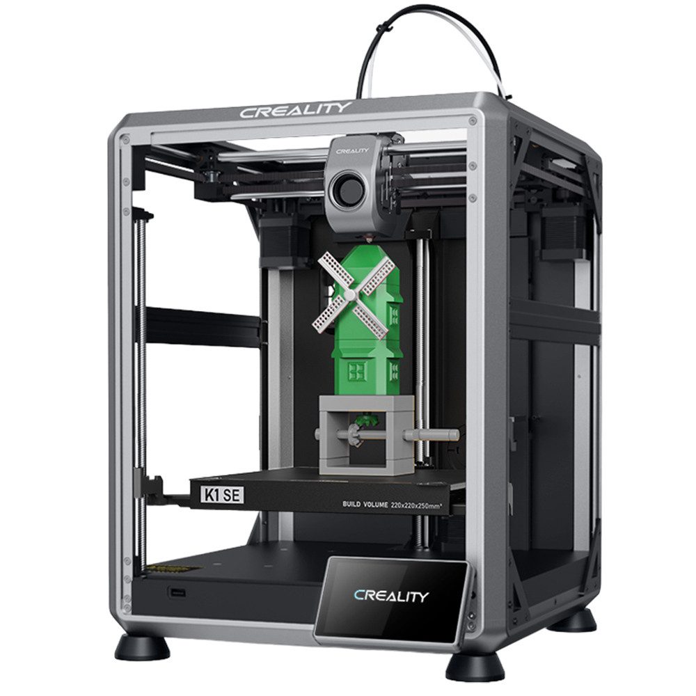 Creality 3D-Drucker K1 SE 3D Printer 600 mm/s Druckgeschwindigkeit, Dreimetall-Düse, CoreXY-System, 4,3-Zoll-Farb-Touchscreen, 220 × 220 × 250 mm