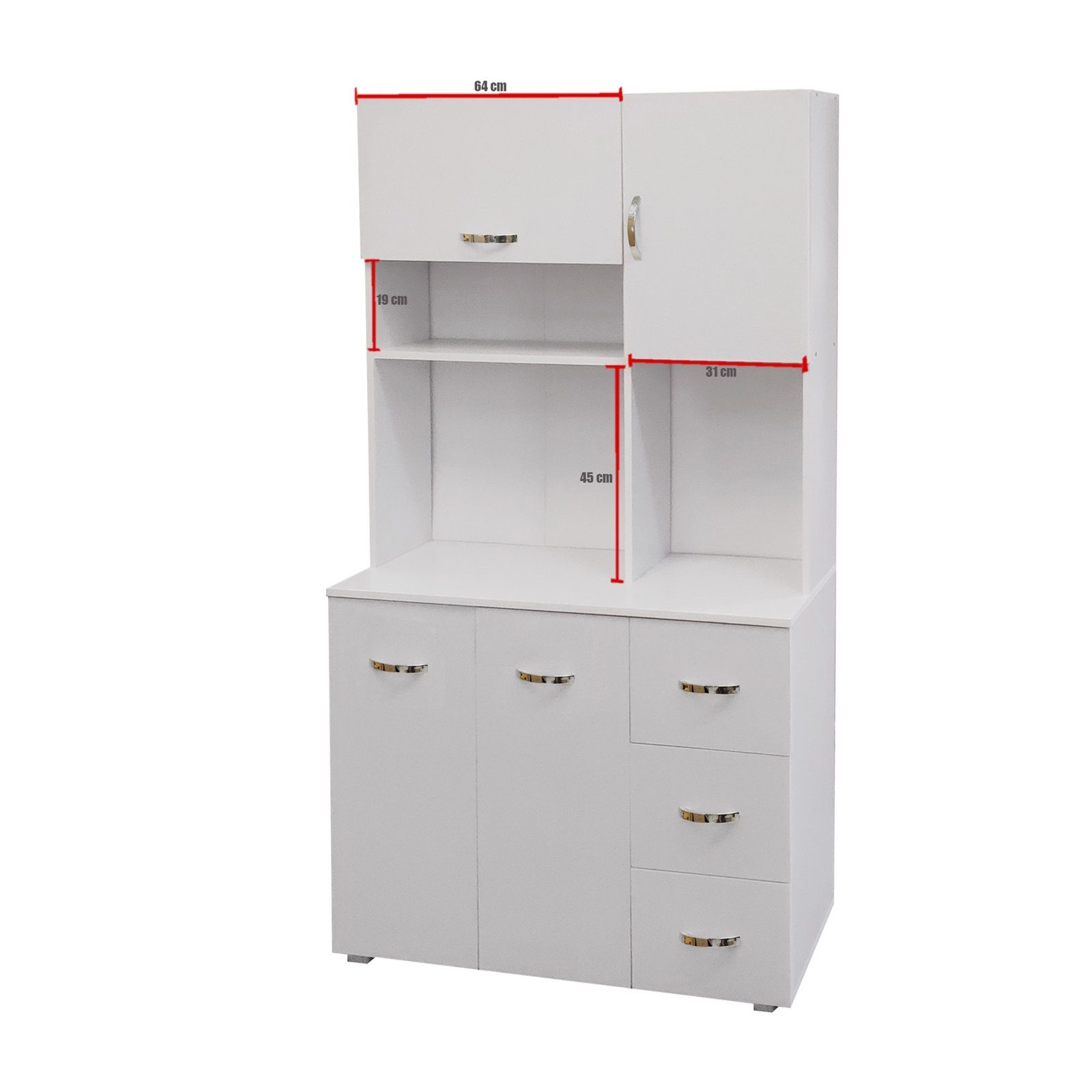 HTI-Living Hochschrank Küchenschrank Weiß Blanca (Stück, 1-St., 1 Schrank) Küchenbuffet