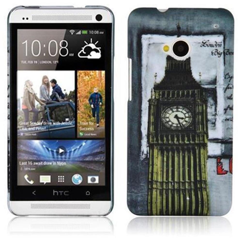 Cadorabo Handyhülle HTC ONE M7 HTC ONE M7, Handy Schutzhülle - Hülle - Robustes Hard Cover Back Case - Aufdruck