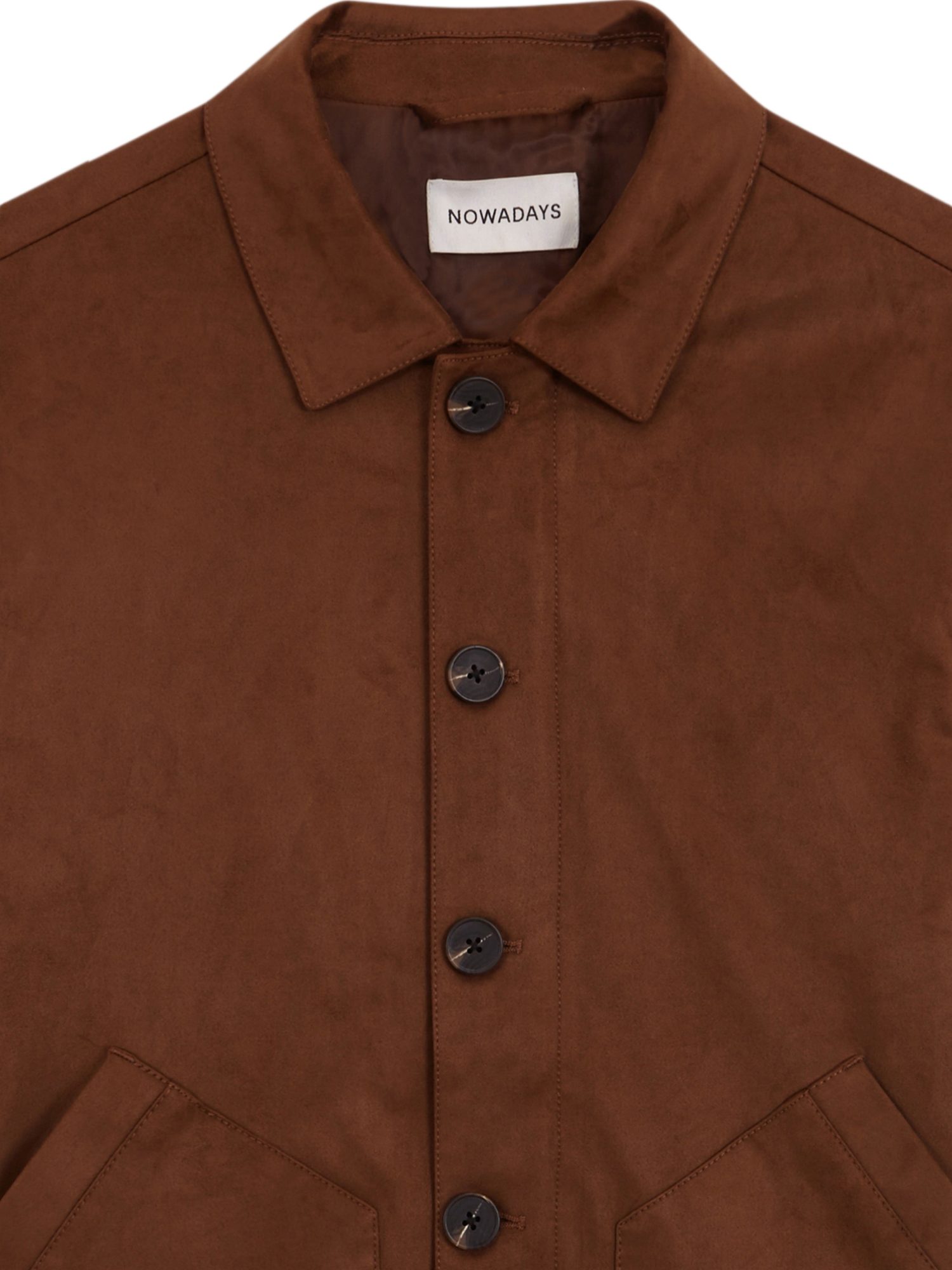 NOWADAYS Outdoorjacke braun,Casual,Polyester,Unifarben,Kent,Lang,Relaxed Fit