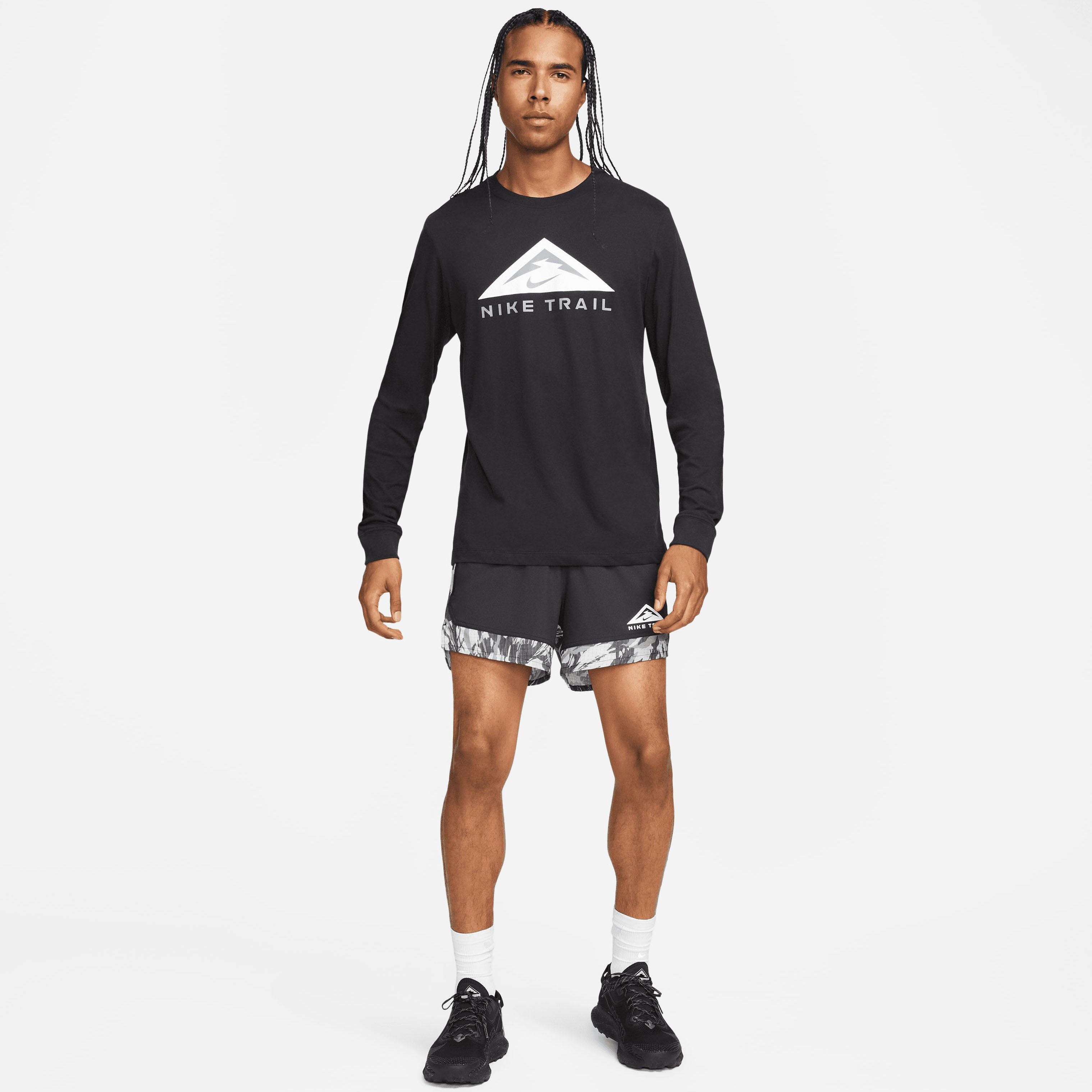 BLACK Nike LS NK DF TEE Laufshirt M TRAIL