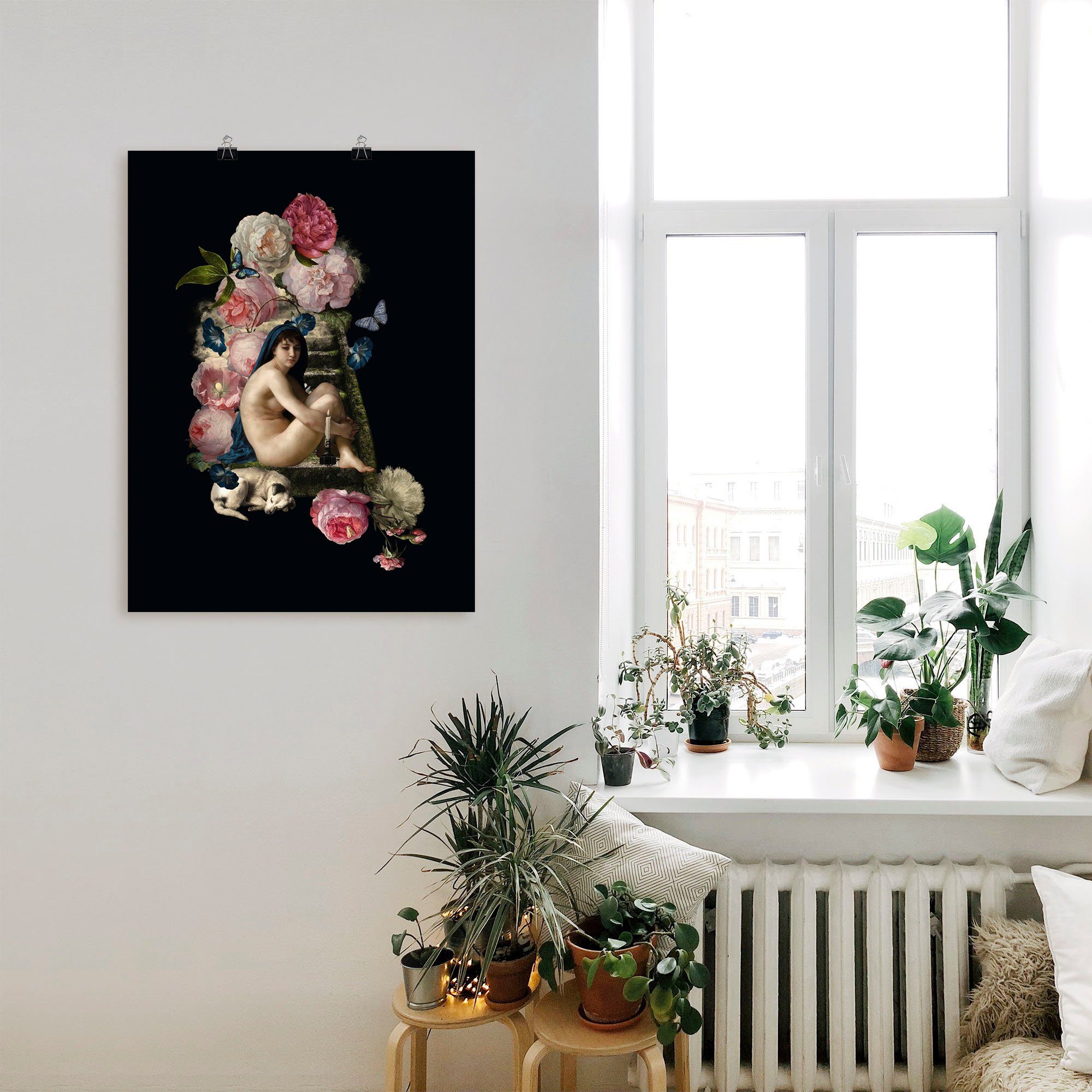 Wandbild Wandaufkleber mit Poster Alubild, Artland (1 Nackte oder Venus versch. St), Gottes als in Hund, Größen Bilder Leinwandbild,