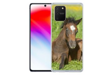 MuchoWow Handyhülle Pferde - Licht - Gras, Phone Case, Handyhülle Samsung Galaxy S10 Lite, Silikon, Schutzhülle