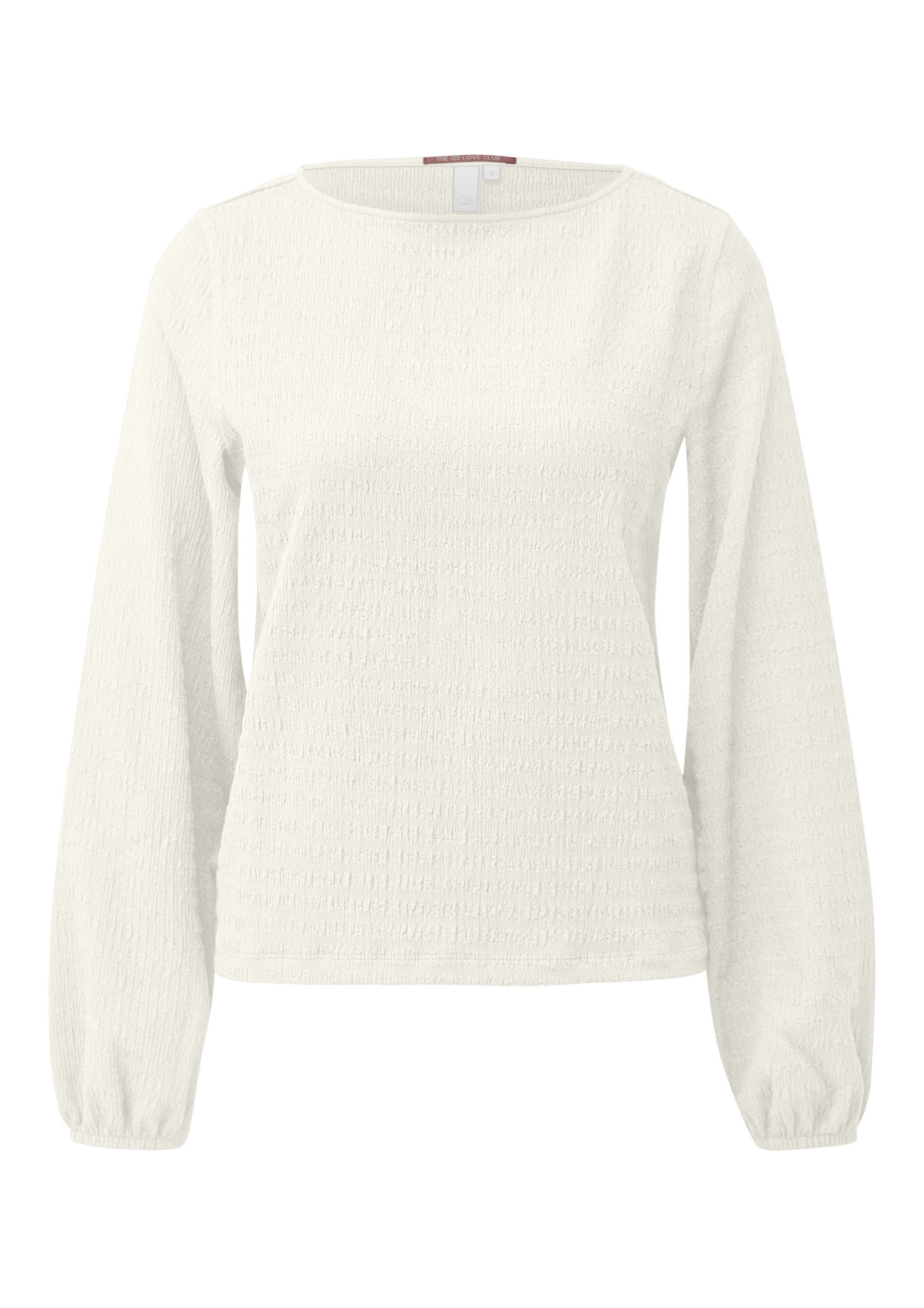 QS Langarmshirt T-Shirt Shirt aus strukturierter Ware
