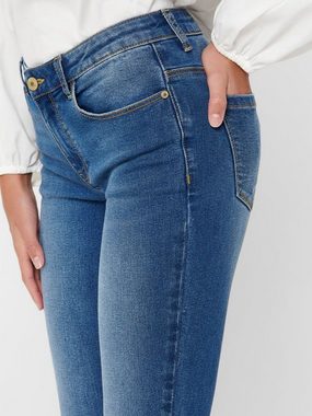 JACQUELINE de YONG Skinny-fit-Jeans Skinny Fit Jeans Ankle Cut JDYSONJA Stretch Hose mit Fransen (1-tlg) 3382 in Blau