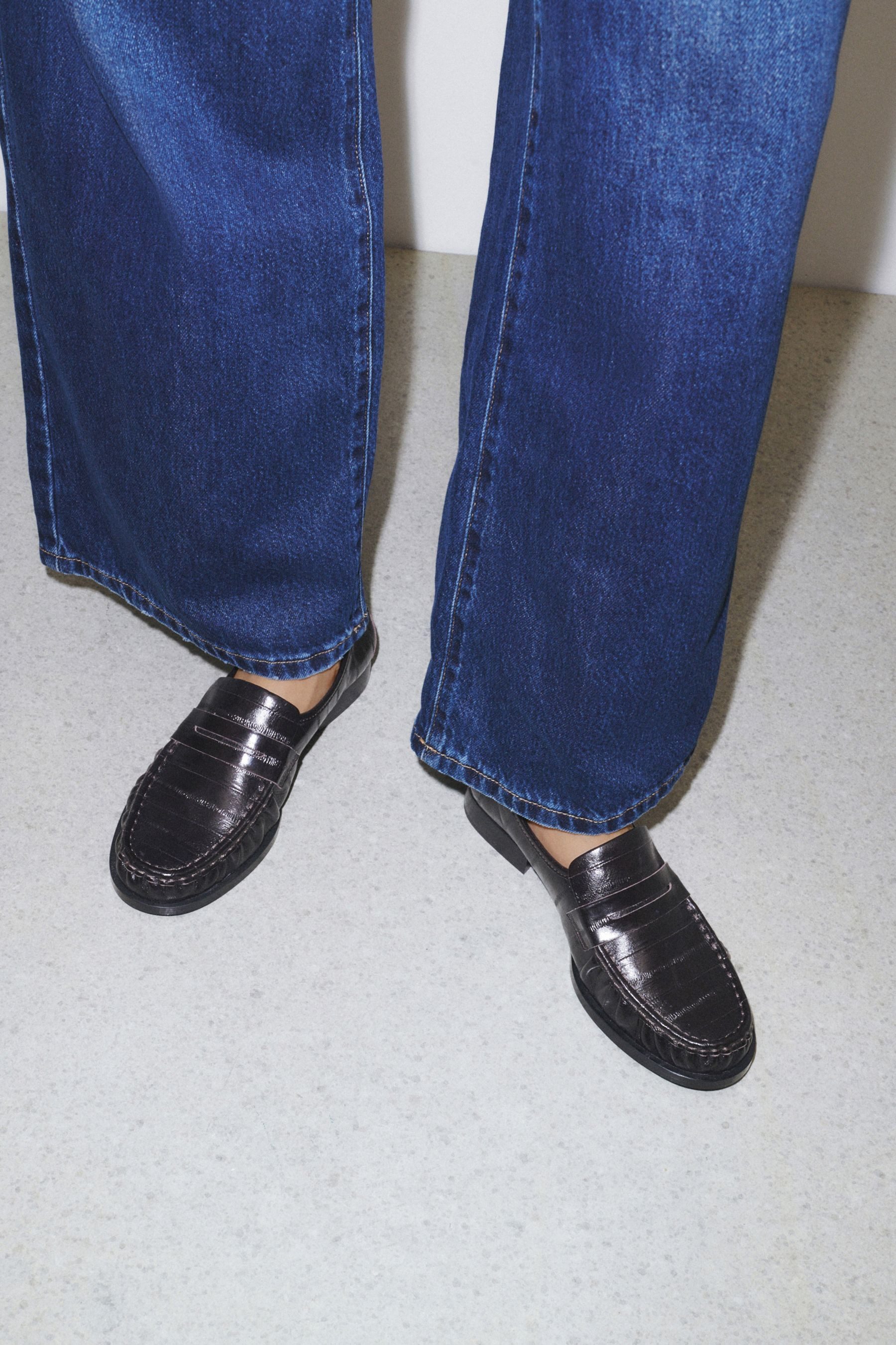 Next Forever Comfort® Loafer aus Leder mit Raffung Loafer