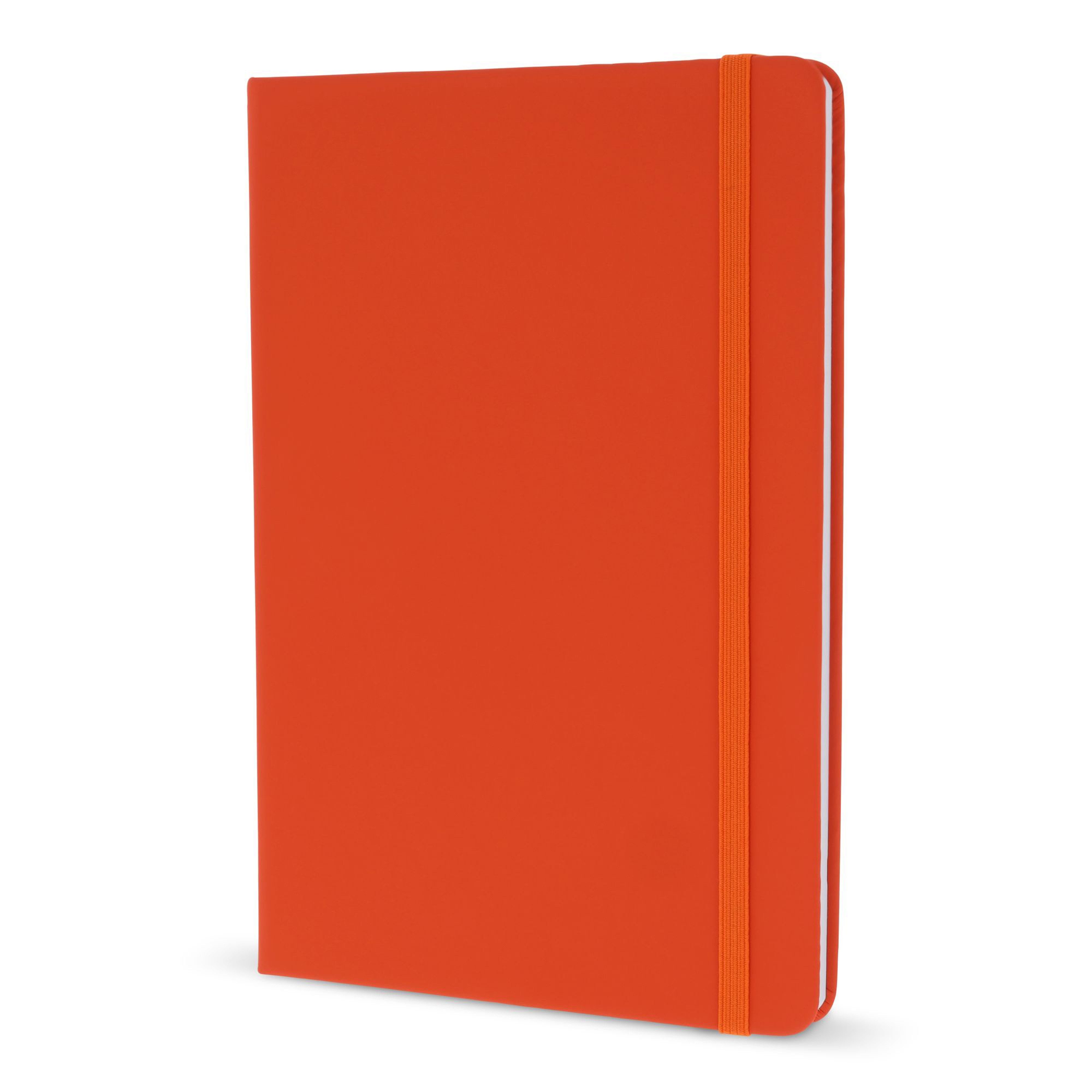 Kugelschreiber Notizbuch / DIN A5 / 192 S. / liniert / PU Hardcover / Farbe: orange