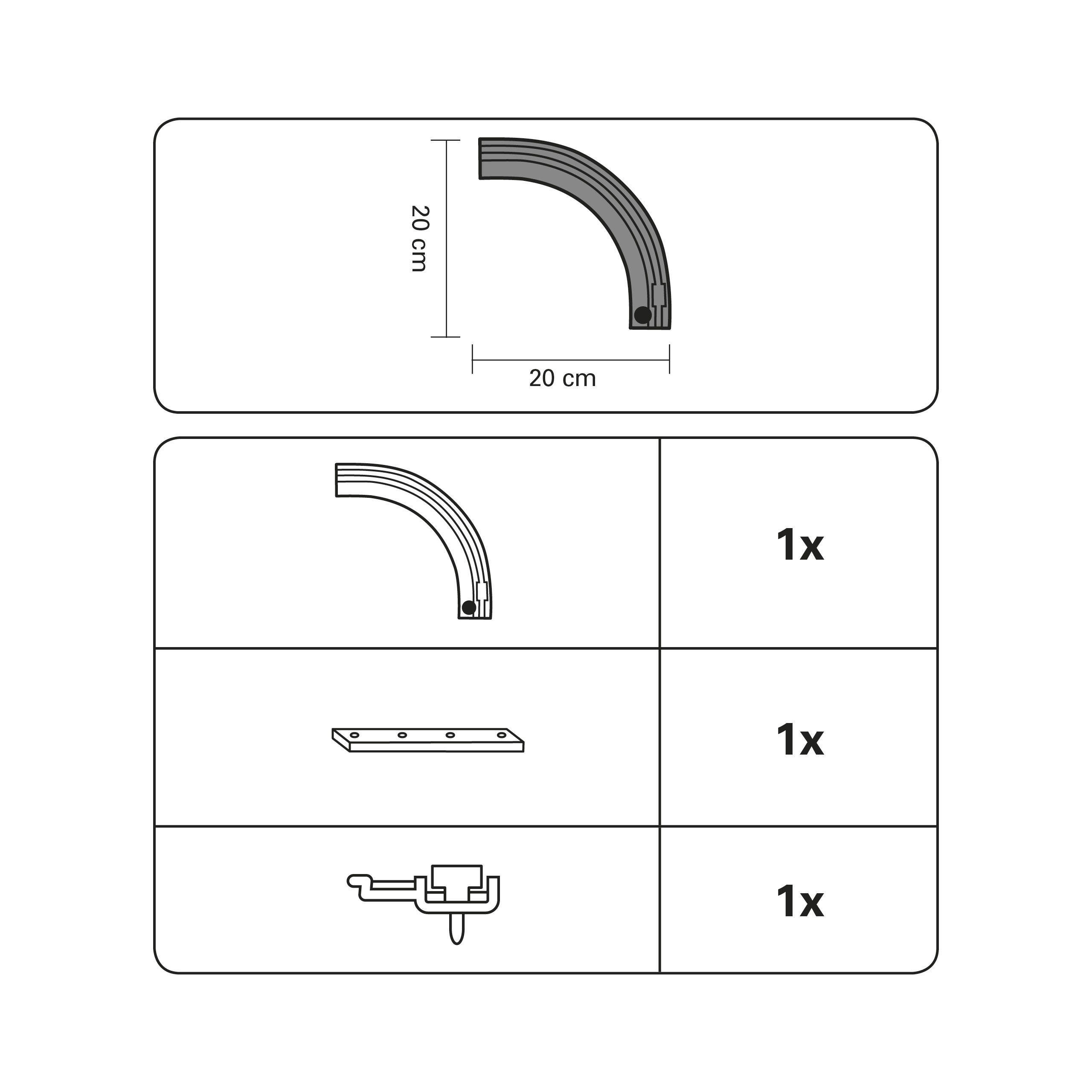 GARDINIA, Gardinia standard Aluminium-Vorhangschiene, für Rundbogen Schienensystem