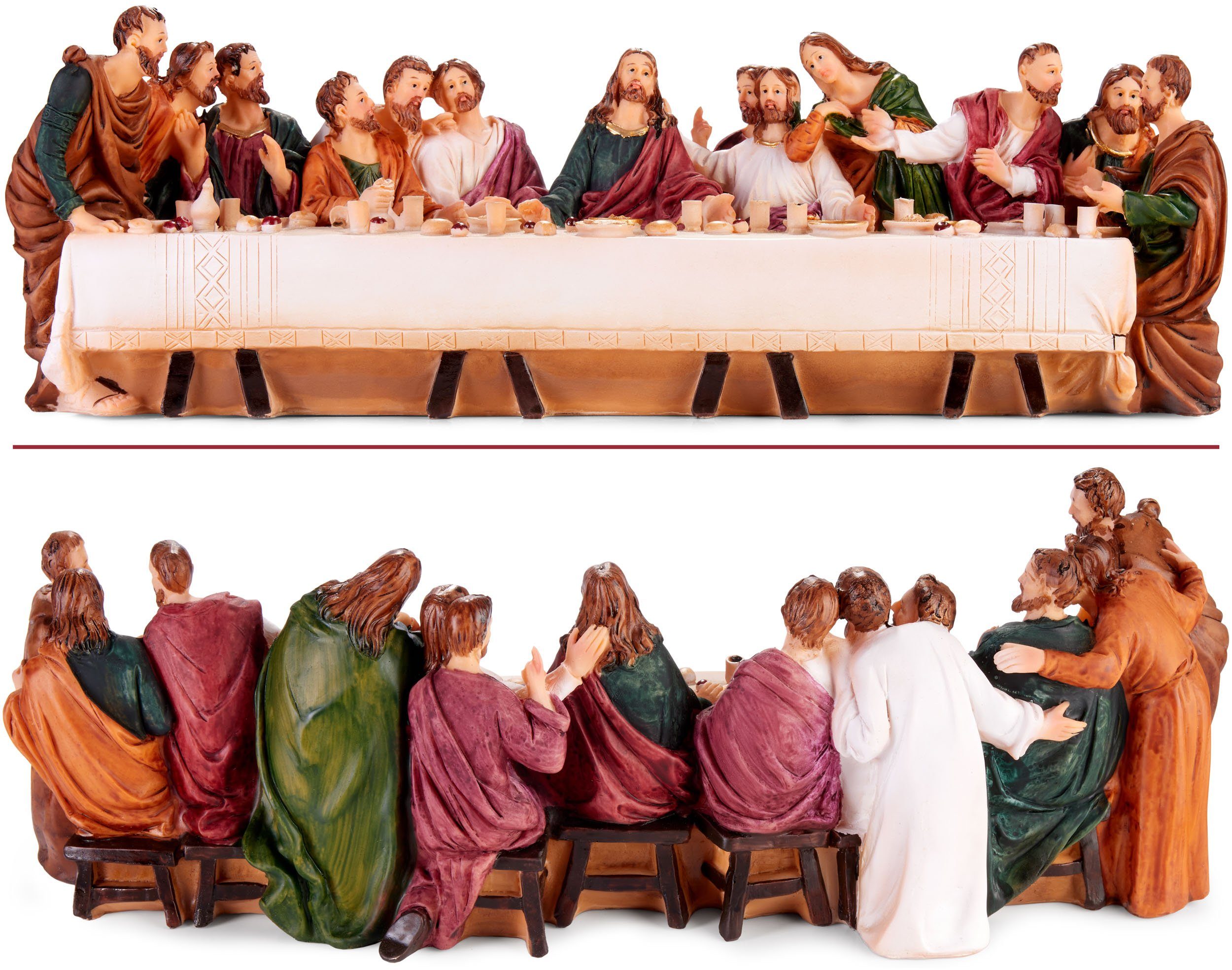 Tisch letzte mit Polyresin, Weihnachtsfigur Das am und Tischdekoration Weihnachtsdekoration Jesus 1 aus St), BRUBAKER Abendmahl seine Weihnachtsfigur 12 cm (36 - Jünger Figuren - Abendmahlszene handbemalten