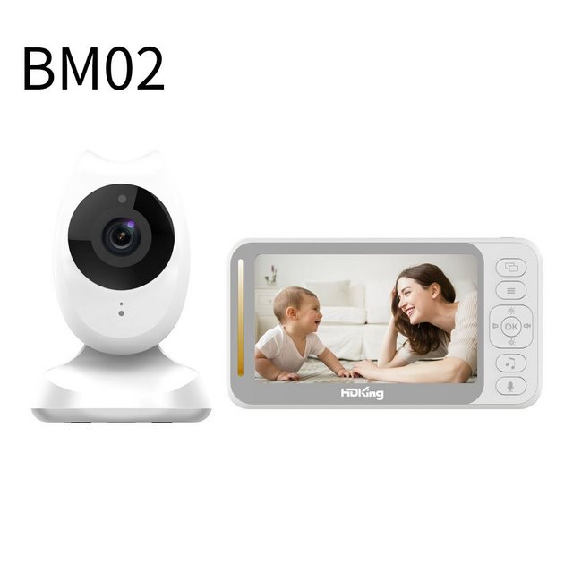 - Babyphone »BM02«, BM02 Babyphone mit Kamera, 4.3-Zoll-LCD-Babyphone, HD 720P-Video, Zwei-Wege-Audio, Temperatur- und akustischer Alarm, Nachtsicht, Wiegenlied, 270 ° Weitwinkel