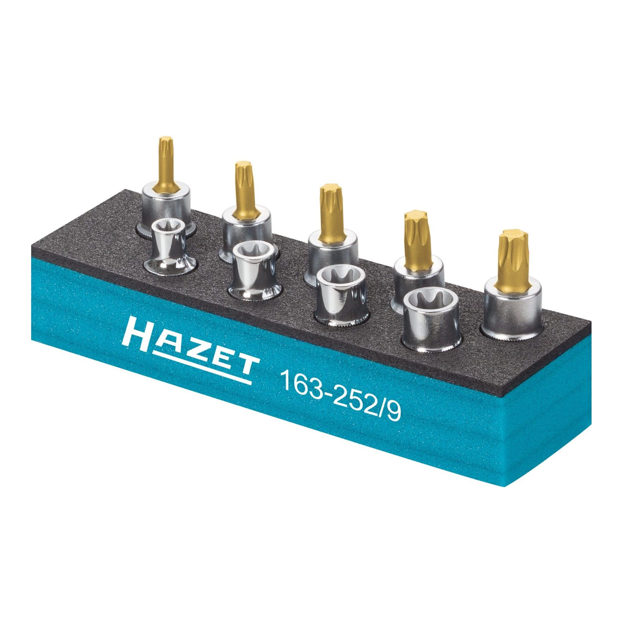 HAZET Crimpzange HAZET Werkzeug-Satz, TX 163-252/9 Vierkant hohl 10 mm (3/8 Zoll) Außen