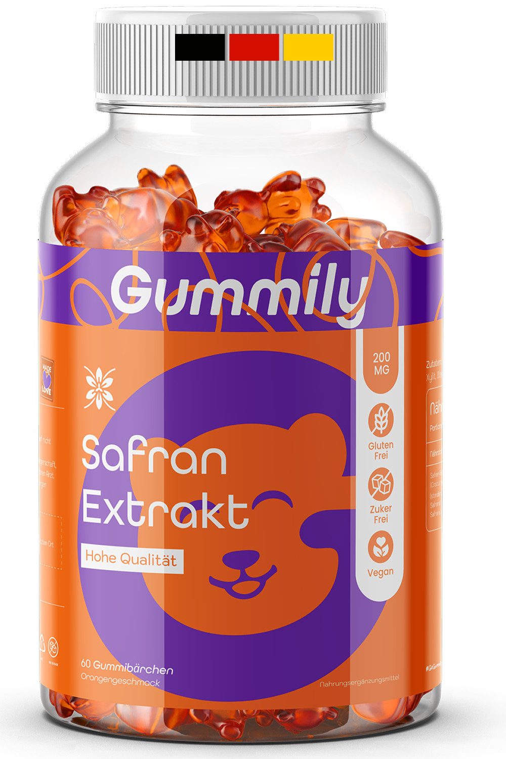 Gummily® Safran Extrakt Gummibärchen - saffron crocus - (Crocus sativus) Gummibärchen, 180 g