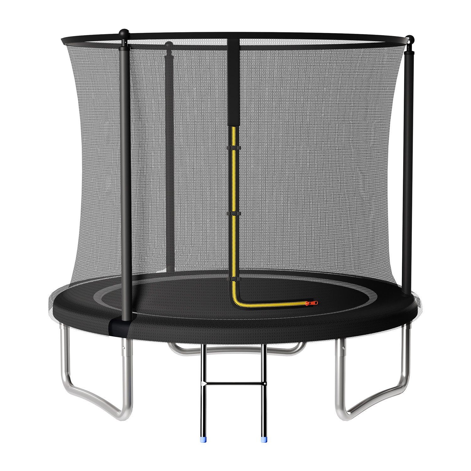 GUNJI Gartentrampolin 183/222/290/360 cm Kindertrampolin für den Garten, Ø 222 cm, (Ausgestattet mit Sicherheitsnetz, Trampolin und Leiter; Tragkraft 150 kg)