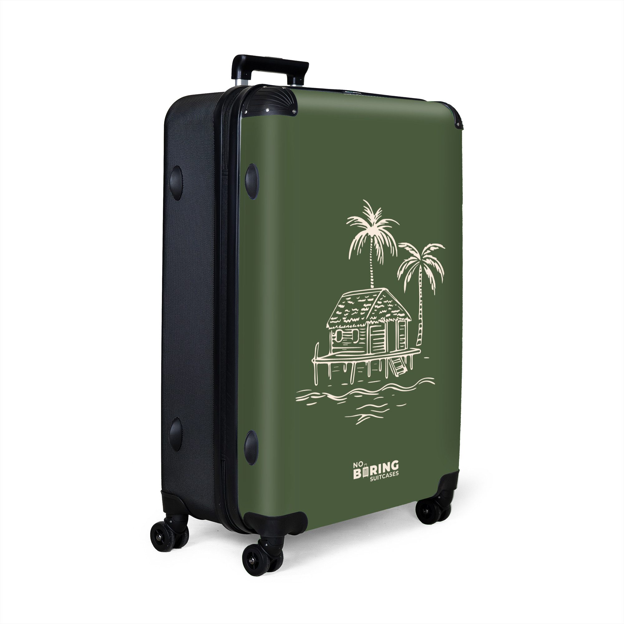 NoBoringSuitcases.com© Hartschalen-Trolley Strandhaus in Grün mit günstig online kaufen
