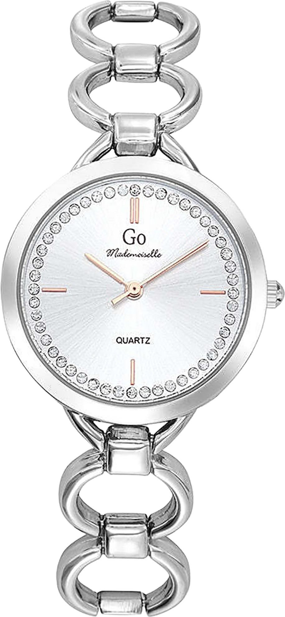 Girl Only Quarzuhr Girl Only GO Damen Armbanduhr, (Analoguhr), Damenuhr GO silber, klein (ca. 30mm) Metallarmband, Fashion-Style