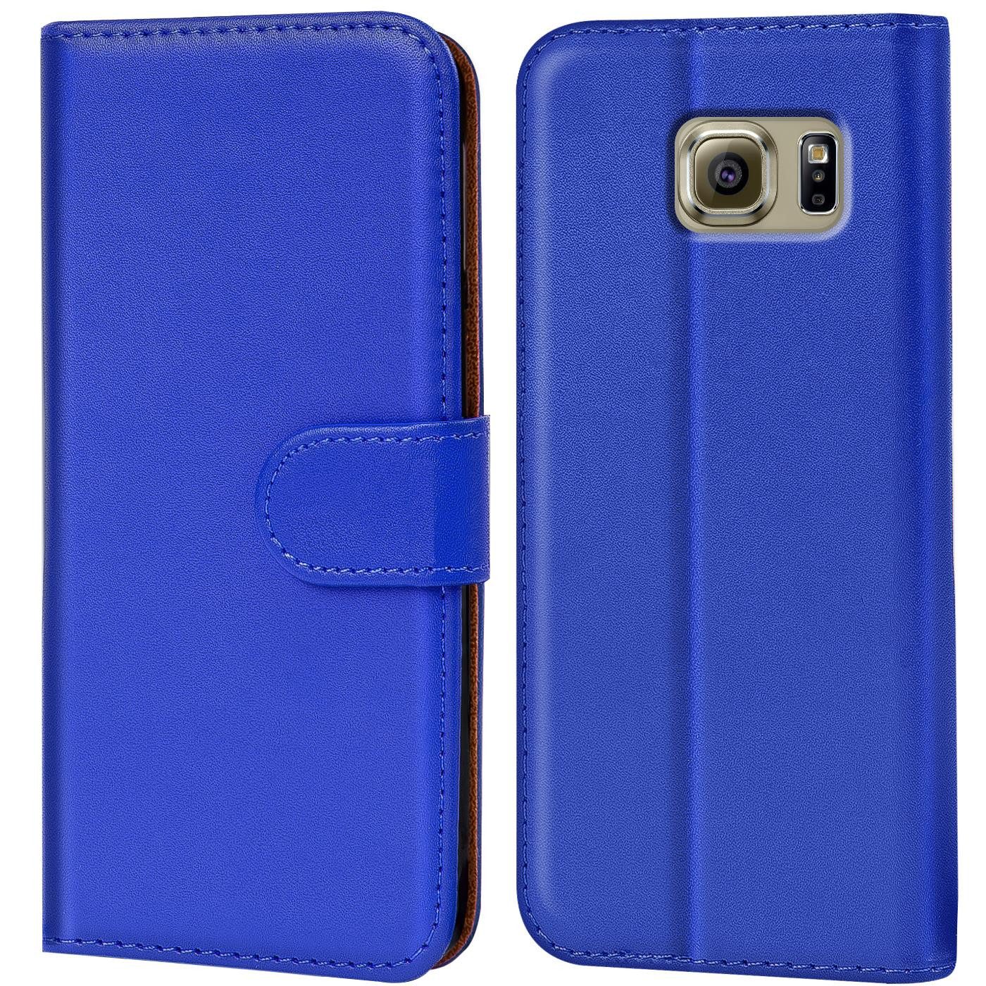 CoolGadget Handyhülle Wallet Klapp Tasche Book Case für Samsung Galaxy S6 Edge 5,1 Zoll, Hülle Klapphülle Flip Cover Etui Schutzhülle
