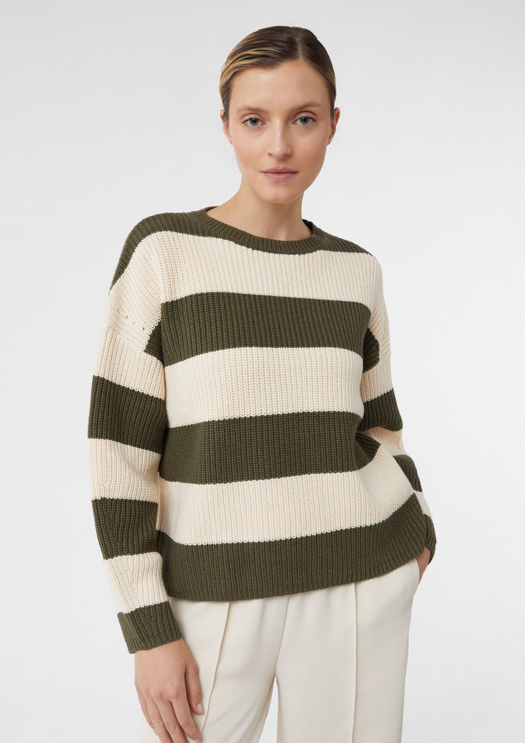 comma Longpullover Strickpullover Ringelpullover aus Grobstrick günstig online kaufen