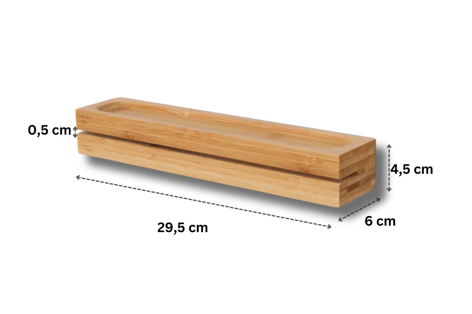 Schlüsselbrett Schlüsselboard Ablage 29,5x6x4,5 Bambus Holz günstig online kaufen