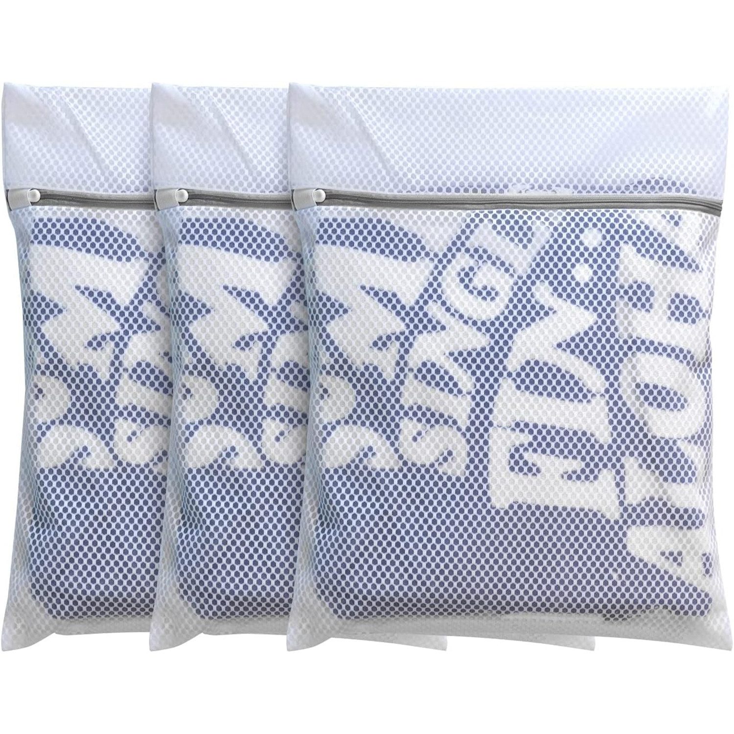 HAUSS SPOLE Wäschesäckchen Wäschebeutel Wäschesack Wäschepflege Wabenstruktur Verformungsschutz,(40 x 50 cm Mit Reißverschluss, 3-St., Reisen Mesh Waschbeutel Laundry Bag 3 Stück), für Empfindliches Mäntel Bluse Schuhe BH Socken Pullover Babykleidung