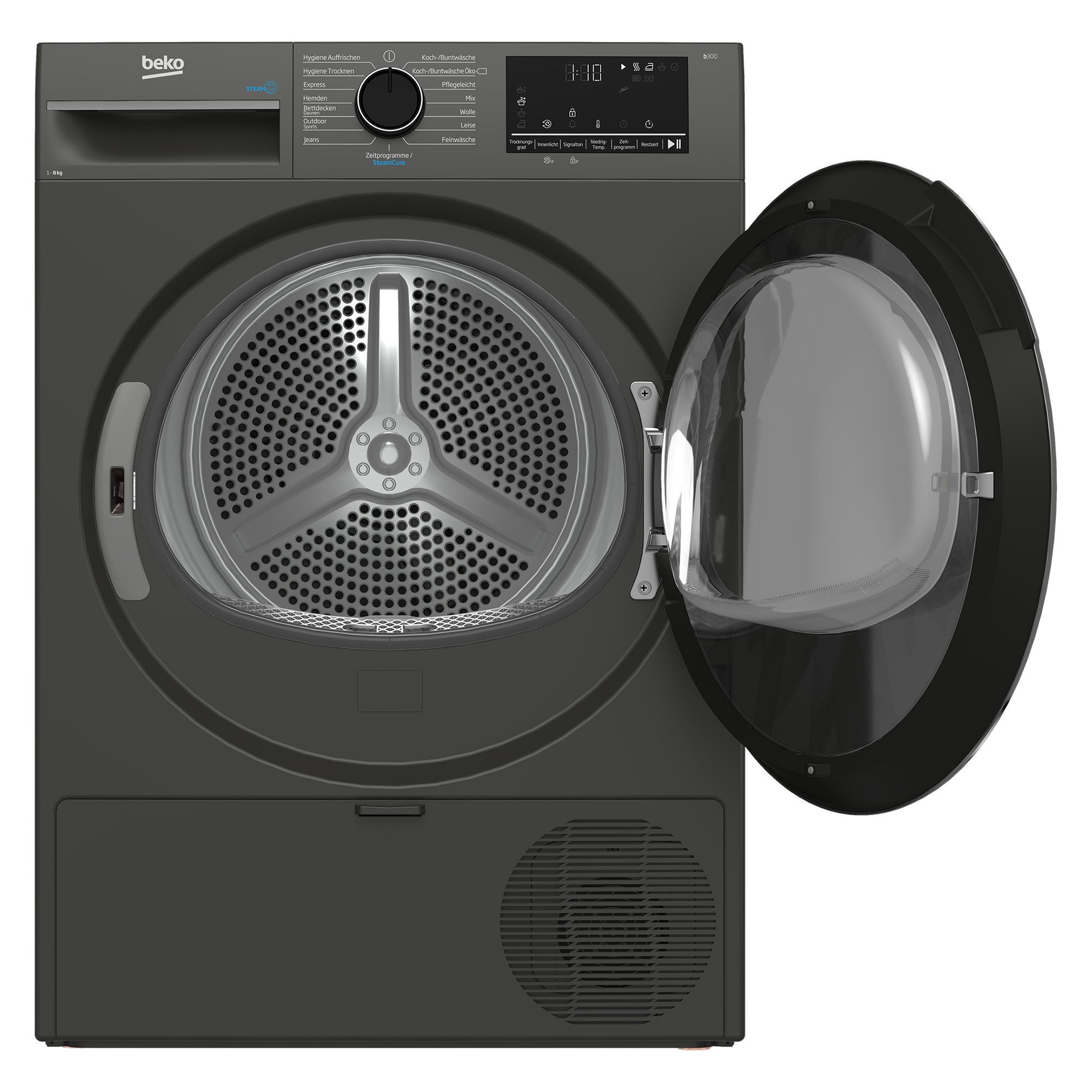 BEKO Wärmepumpentrockner Manhattan Gray B3T22491M, Dampffunktion, Silent-Programm, Allergikergeeignet, Aquawave – Bild 3 von 5