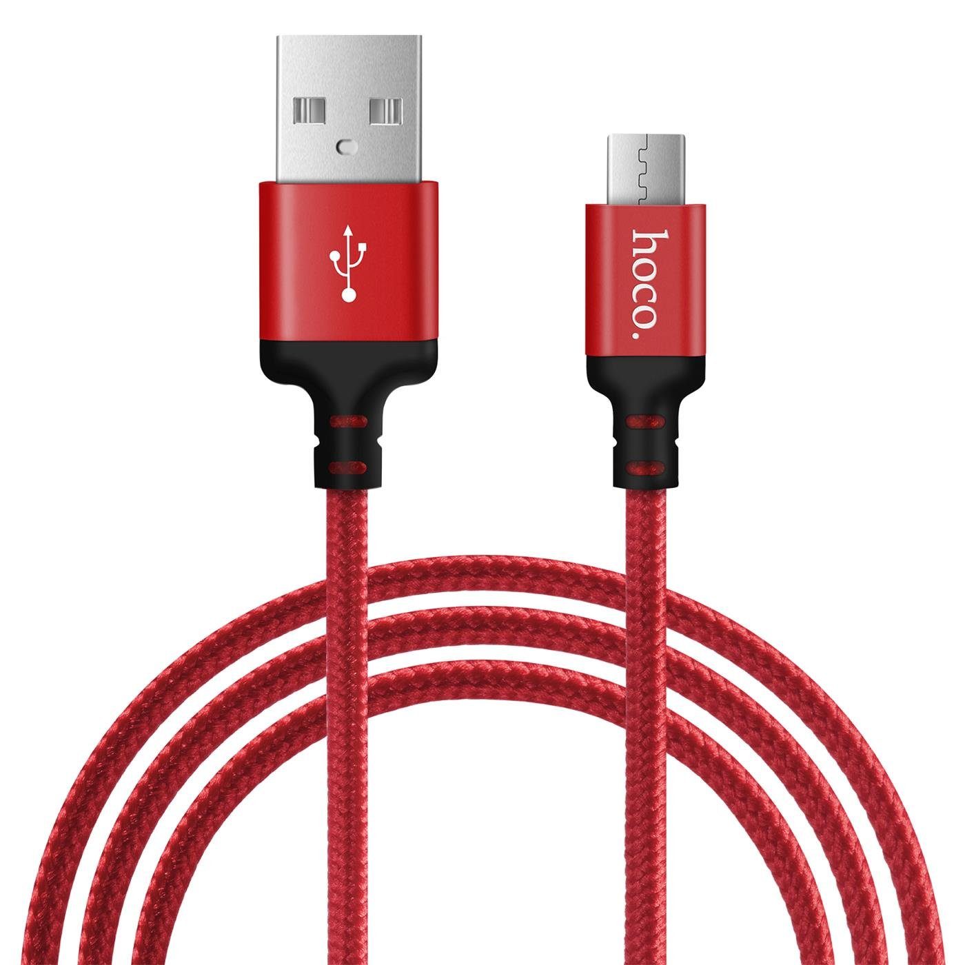 HOCO X14 USB Daten & Ladekabel bis zu 2.4A Ladestrom Smartphone-Kabel, micro USB, USB Typ A (200 cm), Hochwertiges Aufladekabel für Samsung, Huawei, Xiaomi uvm.