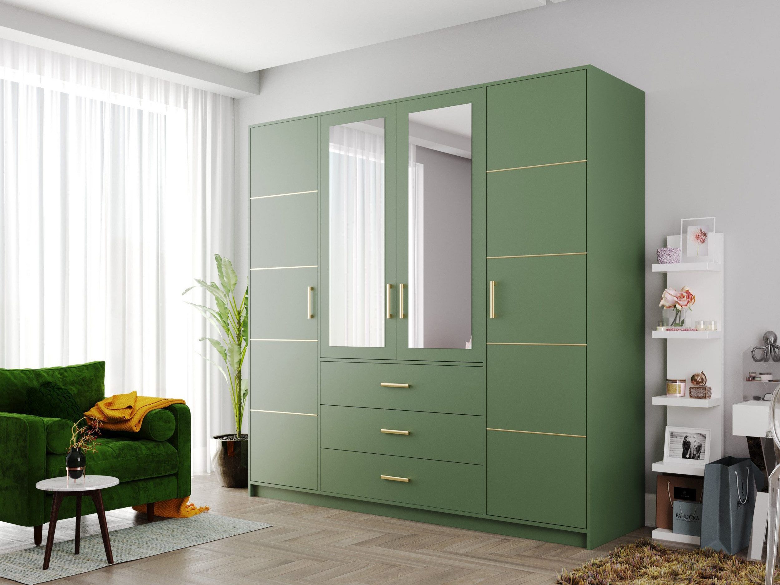 Beautysofa Kleiderschrank Kleiderschrank mit 4 türen günstig online kaufen