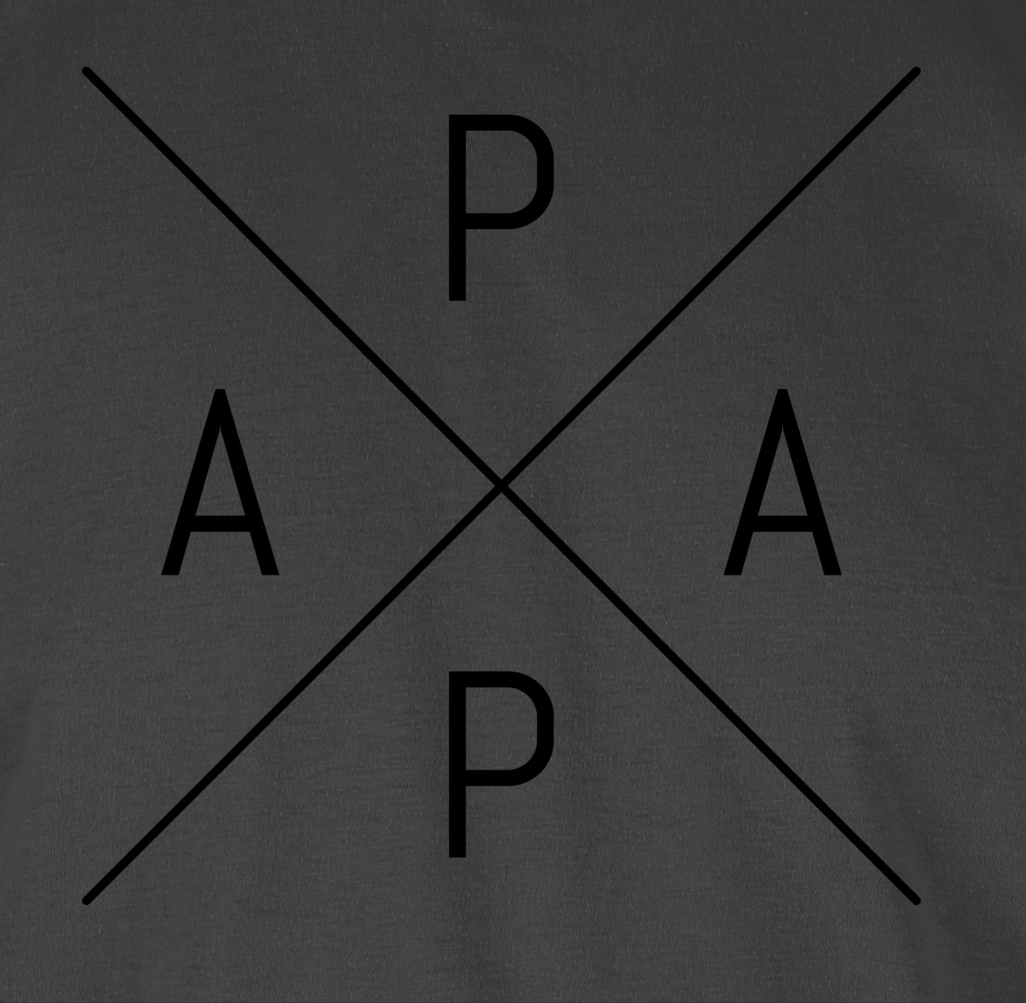 01 für T-Shirt X Dunkelgrau Shirtracer Geschenk Vatertag Papa schwarz Papa