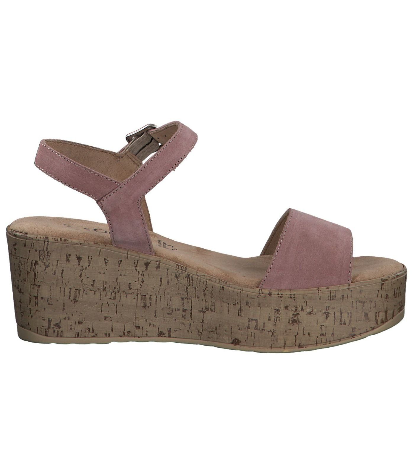 Leder Sandalen s.Oliver Rose Keilsandalette