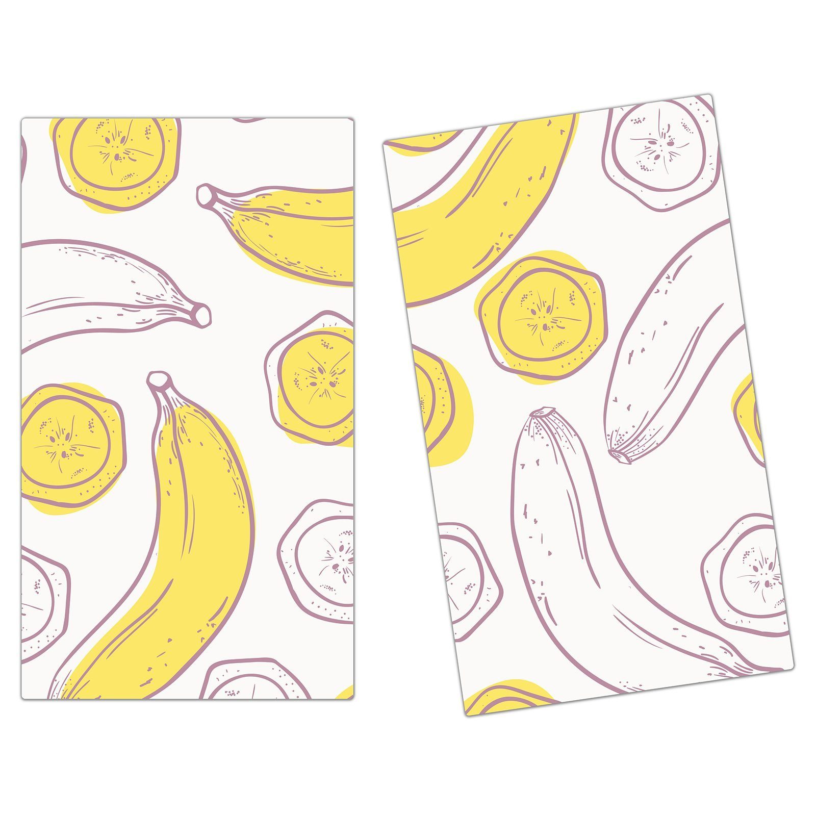 Primedeco Herd-Abdeckplatte Herdabdeckplatte Spritzschutz aus Bananen, Skizze tlg) (2 von Glas Glas