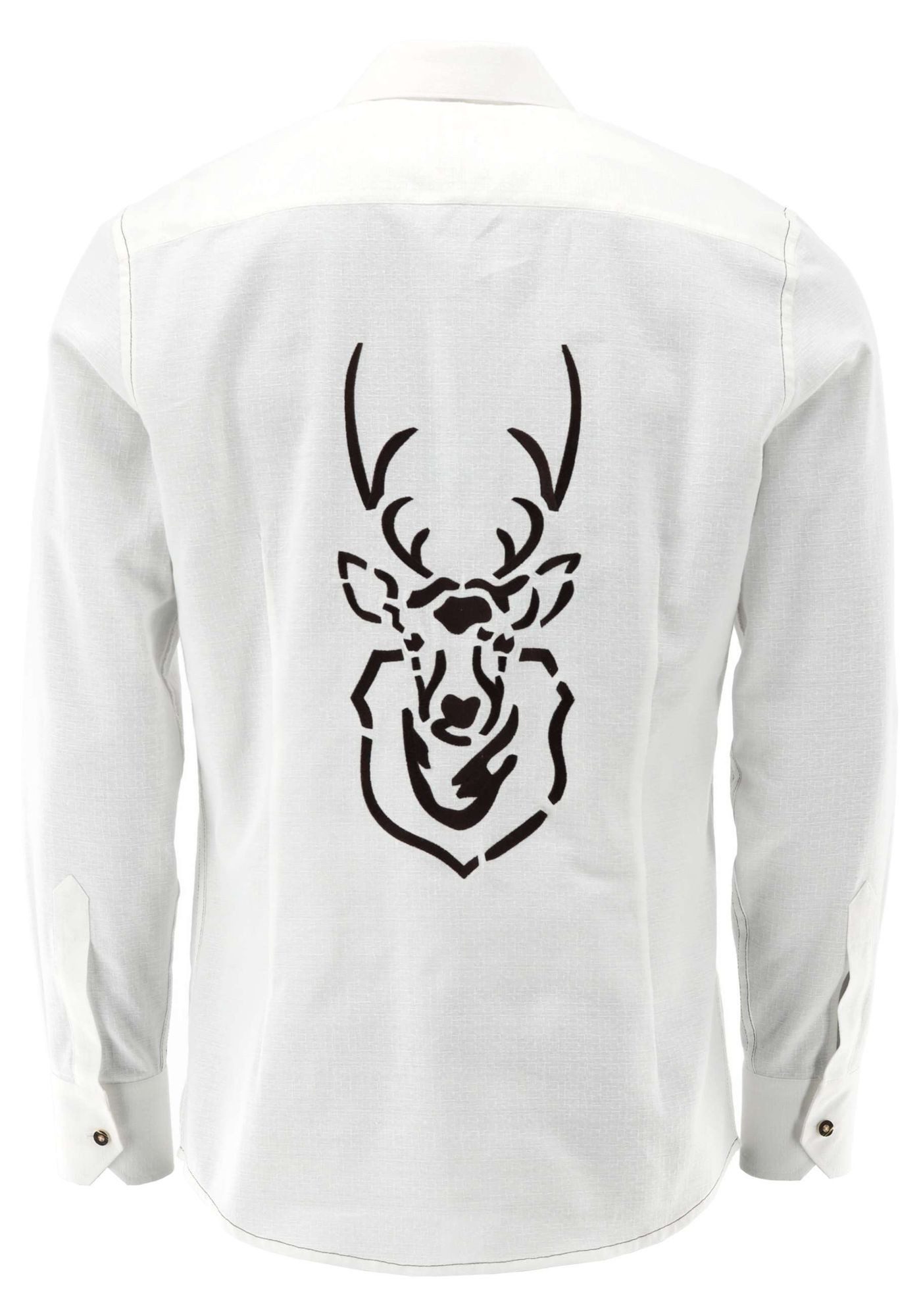 OS Trachten Trachtenhemd Naray Slim Fit, Haifischkragen, 1/1-Arm, Hirschdru günstig online kaufen